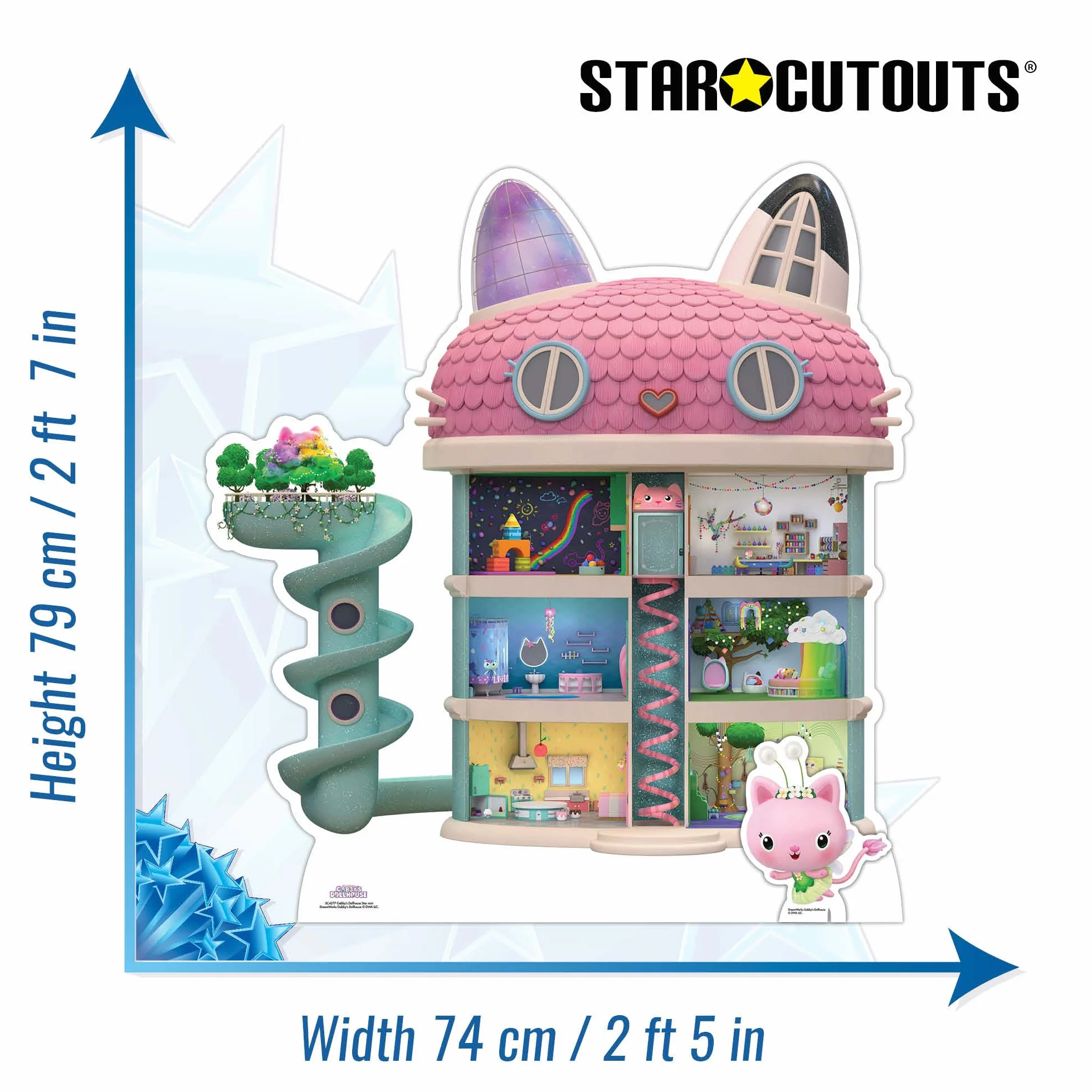 Star Cutouts SC4277 Gabby's Dollhouse Star Mini kartonowe wycięcie idealne na urodziny, imprezy i prezenty