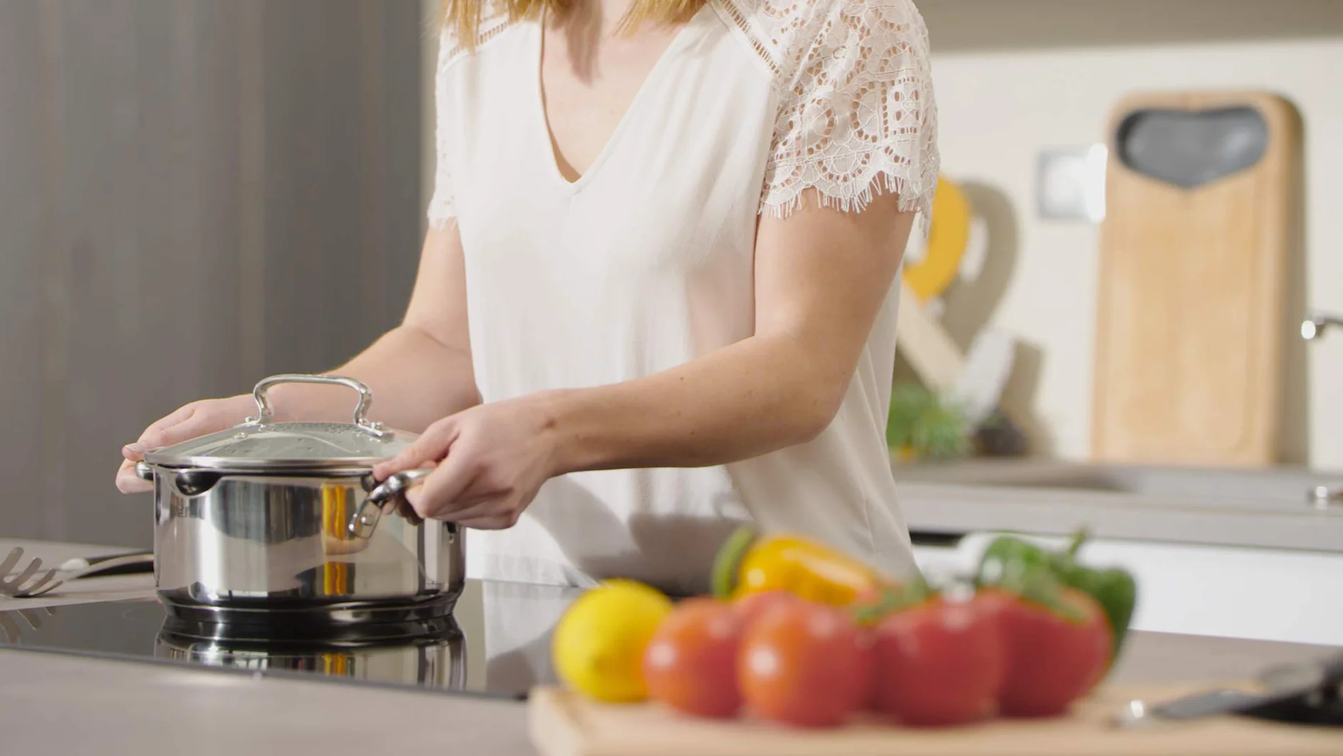 TEFAL Duetto+ G719S734 Zestaw garnków stalowych 7-elementowy: Garnek z pokrywką do odcedzania 5L, 2,9L, 2L, rondel 1,5L, Pokrywki z otworami do odcedzania