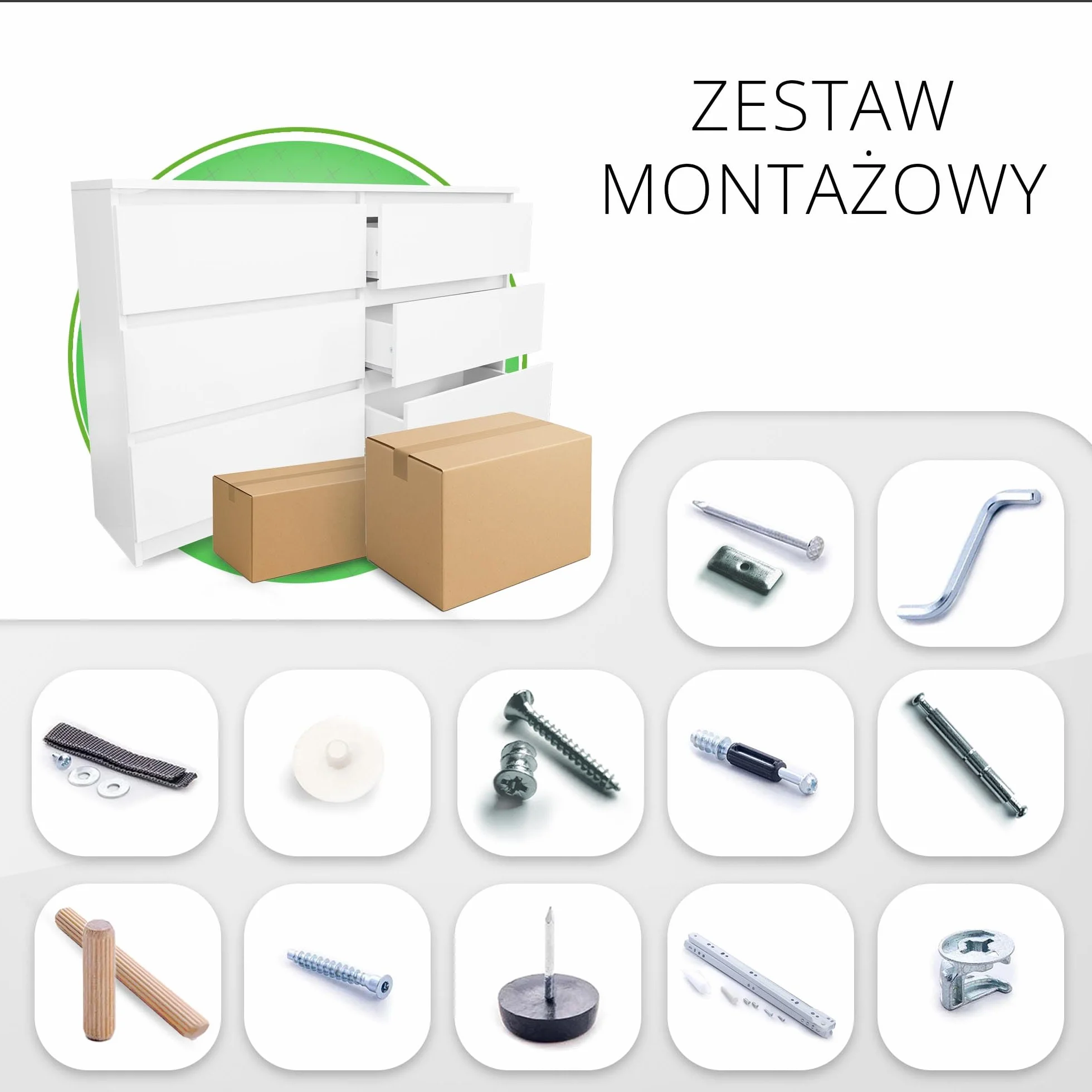 CDF Komoda biała z 6 szufladami, głębokość 30 cm, komoda, do salonu, sypialni, szafka z szufladami, dużo miejsca do przechowywania, odpowiedni organizer na ubrania, szerokość 120 cm, nowoczesny wygląd