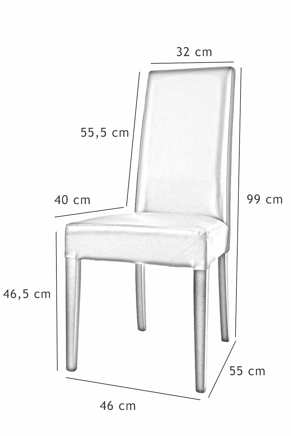 t m c s Tommychairs - Zestaw 4 krzeseł LUISA, struktura z drewna bukowego, w kolorze dębu, siedzisko tapicerowane i pokryte sztuczną skórą w kolorze lnu