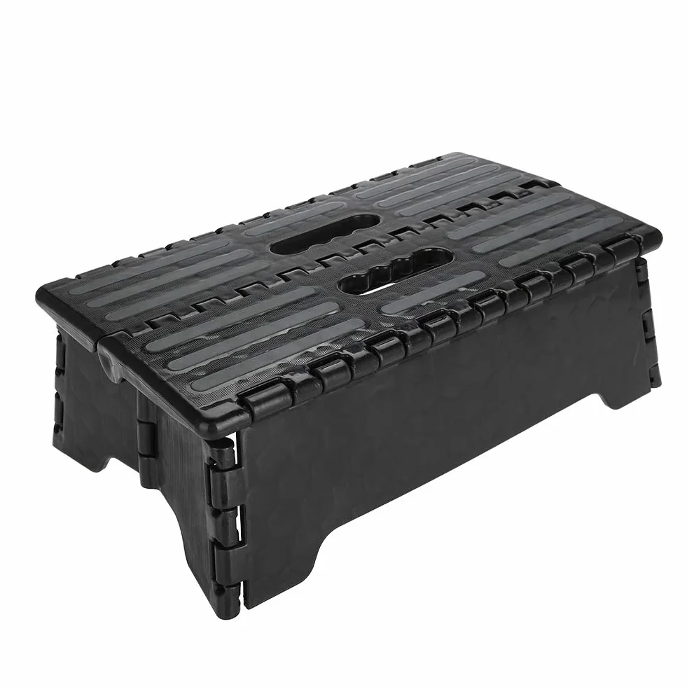 Przenośny antypoślizgowy składany podnóżek, z uchwytem, maks. 300 kg, wysokość 13 cm (5,1 cala), stabilny i trwały, do toalety, przyczepy kempingowej i łazienki.