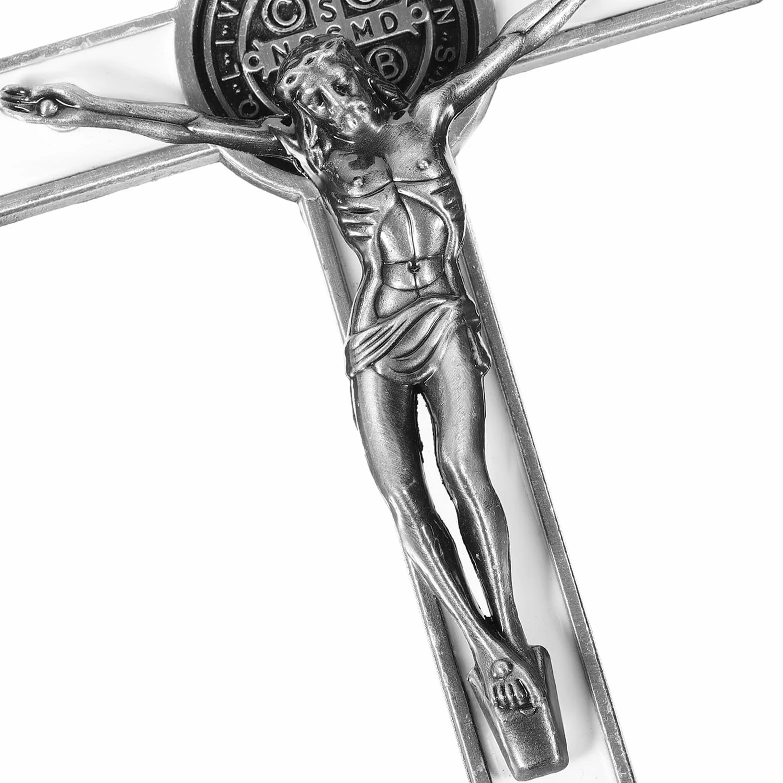 Sosoport Wall Crucifix Antique Metal Christian Cross Spiritual Wall Decor for Office Prayer And Catholic Households Classic Style Easy Installation