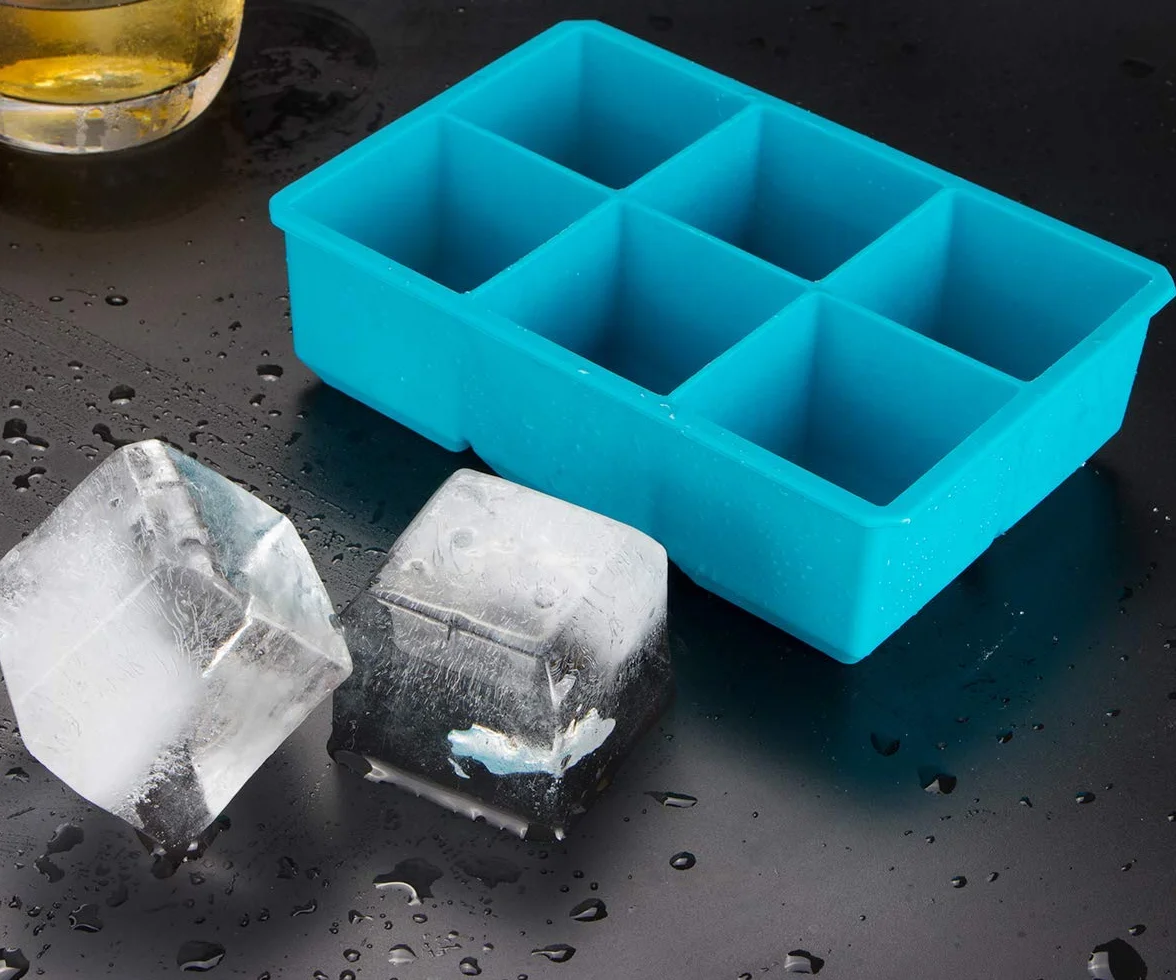 Webake Eiswürfelform Groß 2 Stück 5 x 5 cm Silikon Eiswürfel Form Eiswürfelbehälter 6er Eiswürfelformen XXL Silikonform Ice Cube Tray