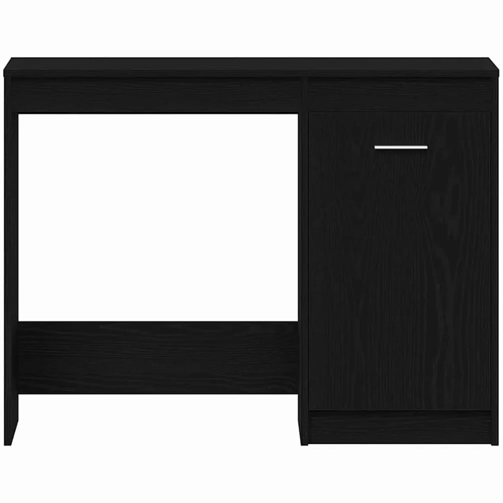 Biurko z materiału drewnopochodnego w kolorze czarnym o wyglądzie dębu 100 x 50 x 76 cm z miejscem do przechowywania komputera, laptopa, komputera, biura i domowego biura, kompaktowe do nauki