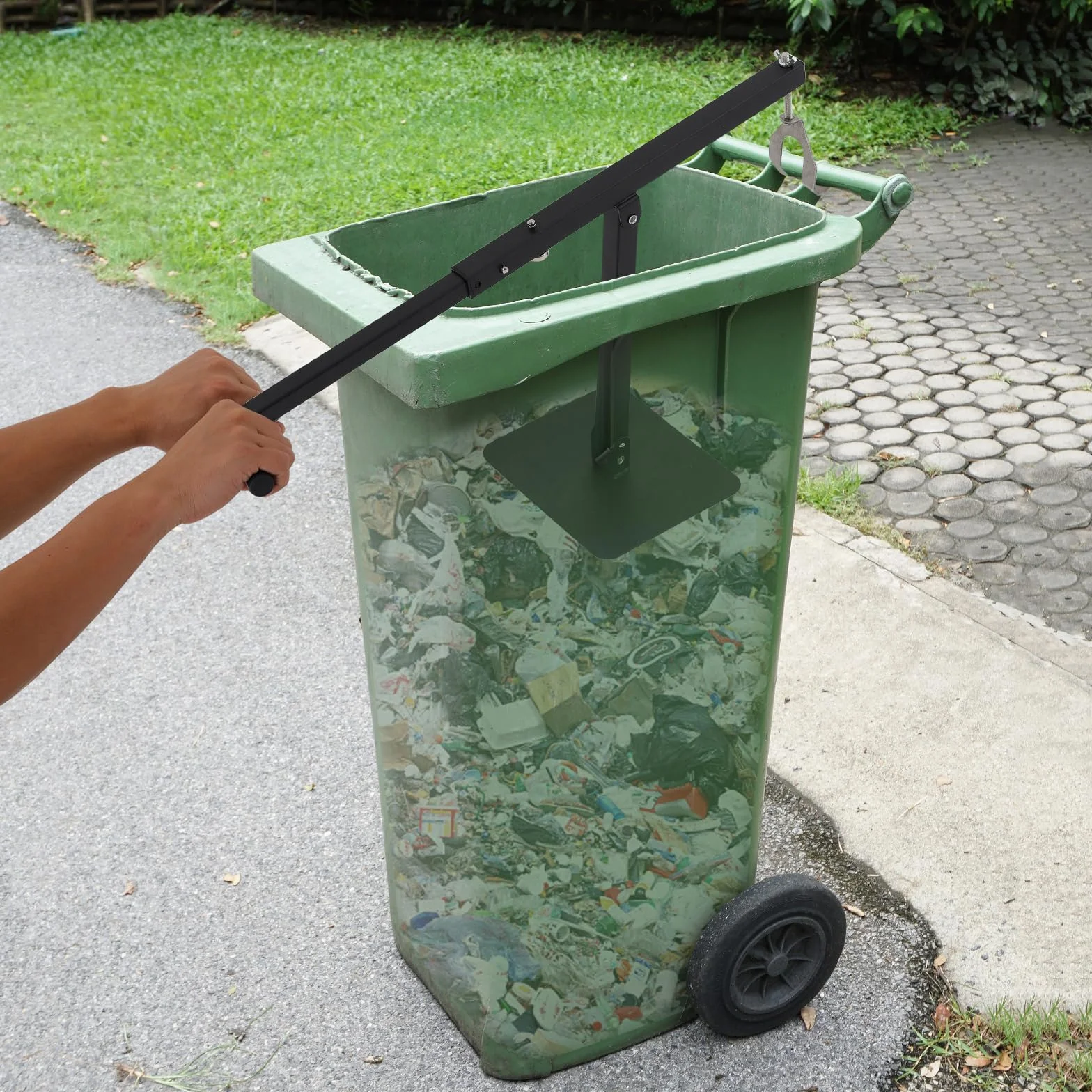 Domowy kosz na śmieci prasa skompresowany pojemnik na odpady z żelaza, ręczna prasa papierowa do kosza 60 l do 100 l, nośność do 50 kg