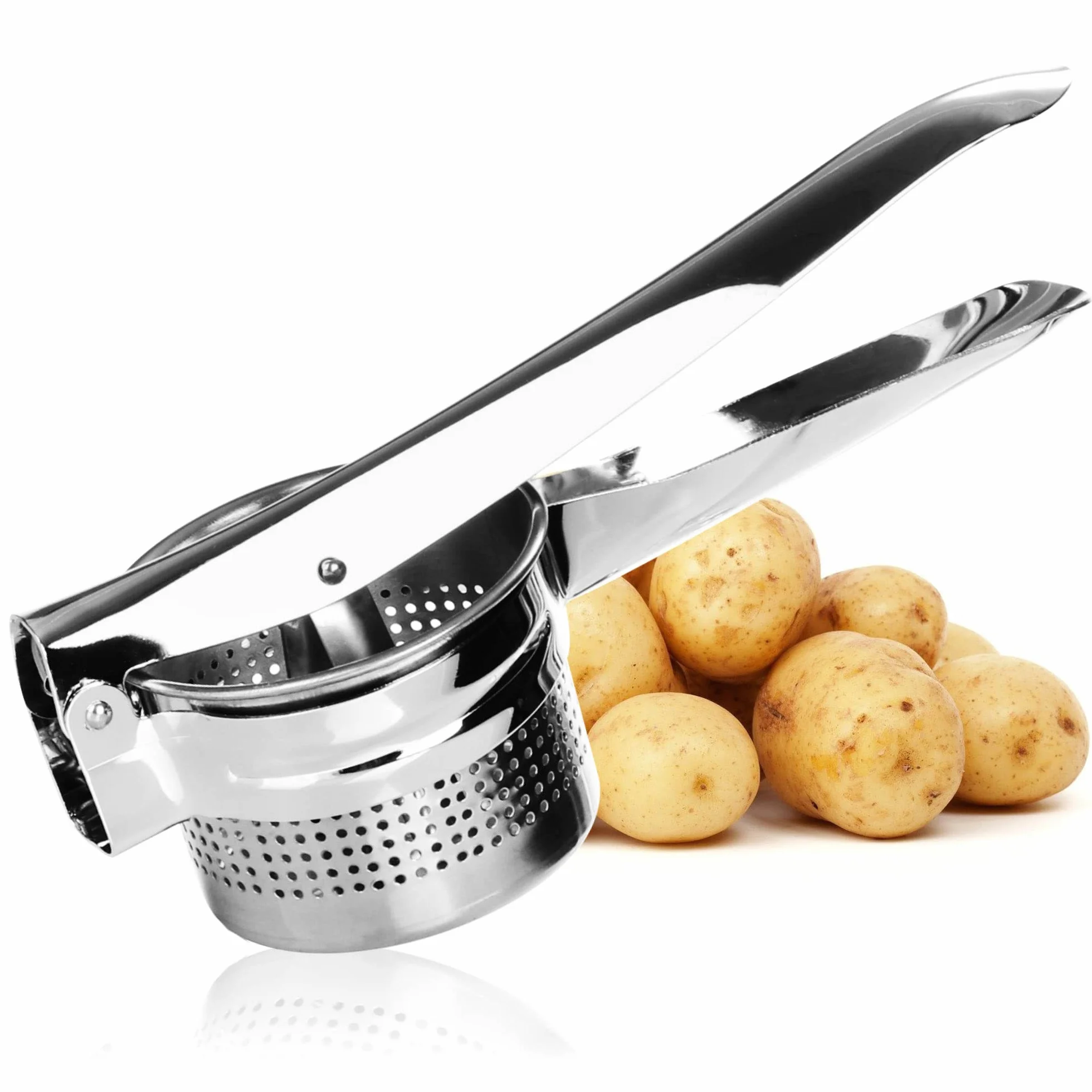 COM-FOUR® Prasa do ziemniaków - prasa reczna do ziemniaków, owoców i warzyw z wyjmowana wkladka sitowa - idealna do puree ziemniaczanego i drobnej szpachli (1 sztuka - V3)