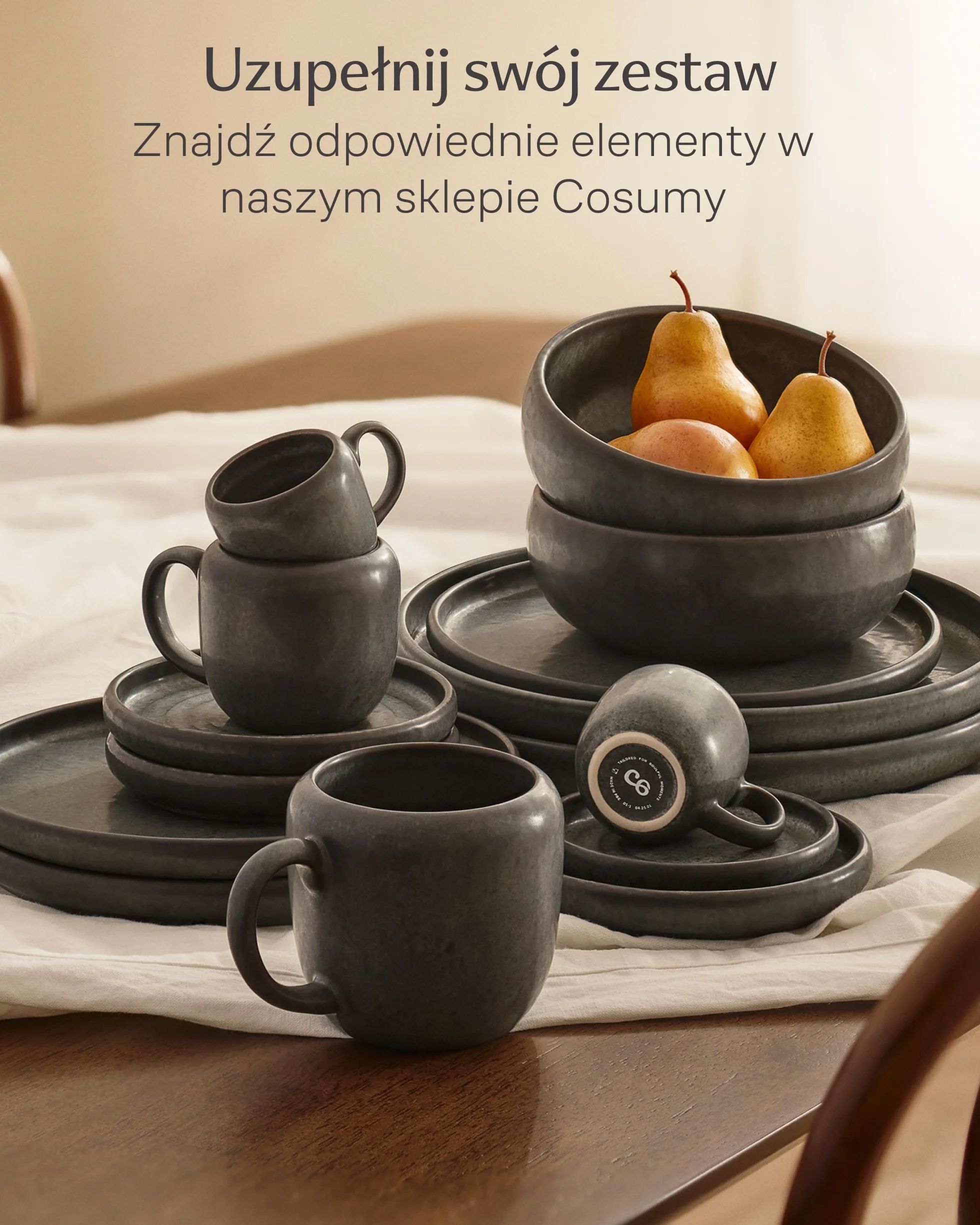 Cosumy Zestaw Misek Ceramicznych 4 Szt. 750 ml – Klasyczne Czarne Miski Śniadaniowe i do Zupy – Zestaw Misek dla 4 Osób do Codziennego Użytku – Do Mikrofalówki i Zmywarki