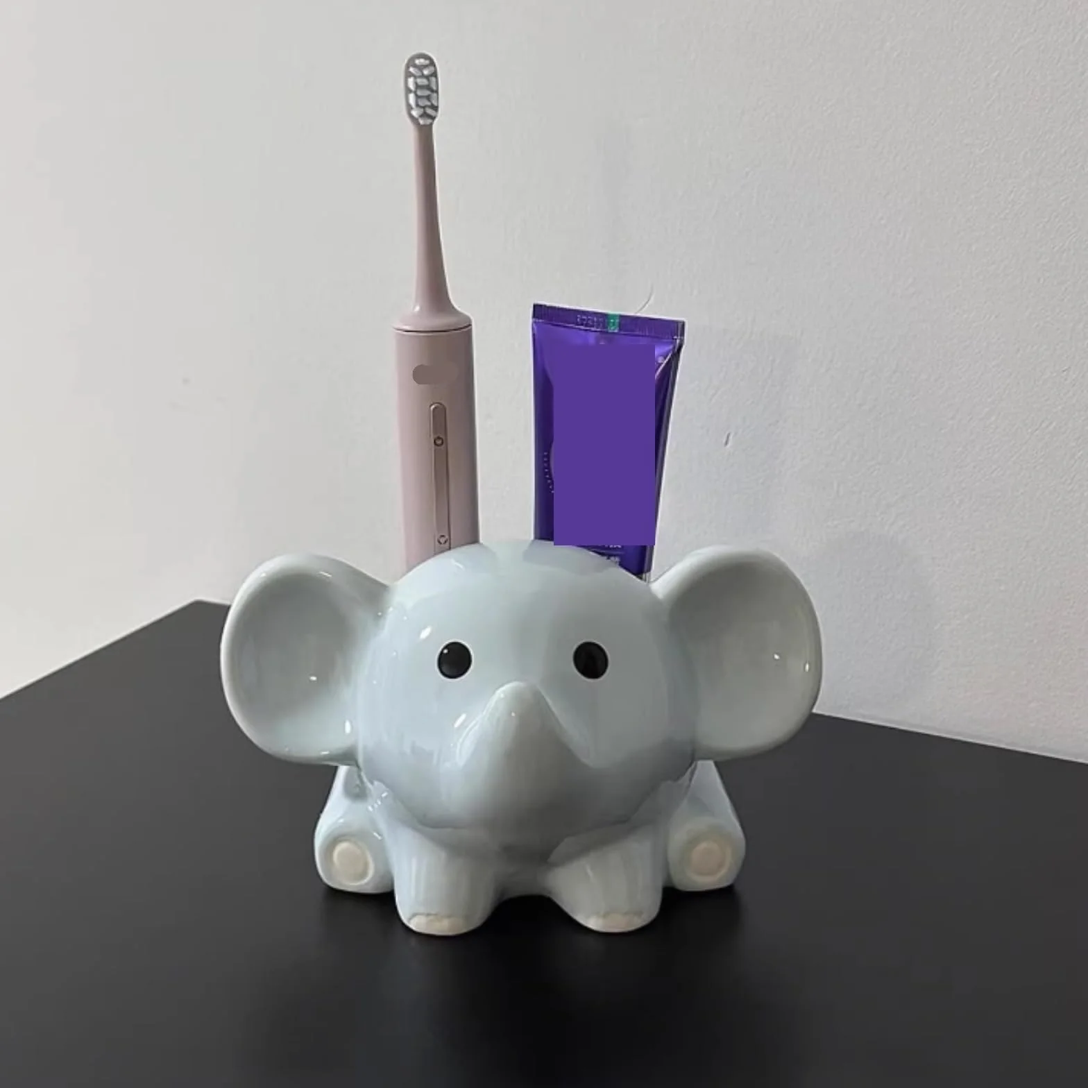 Uchwyt Szczoteczkę Ceramiczny Uchwyt Na Szczoteczki Do Zębów W Kształcie Słonia, Łatwy Czyszczenia Łazience Organizer