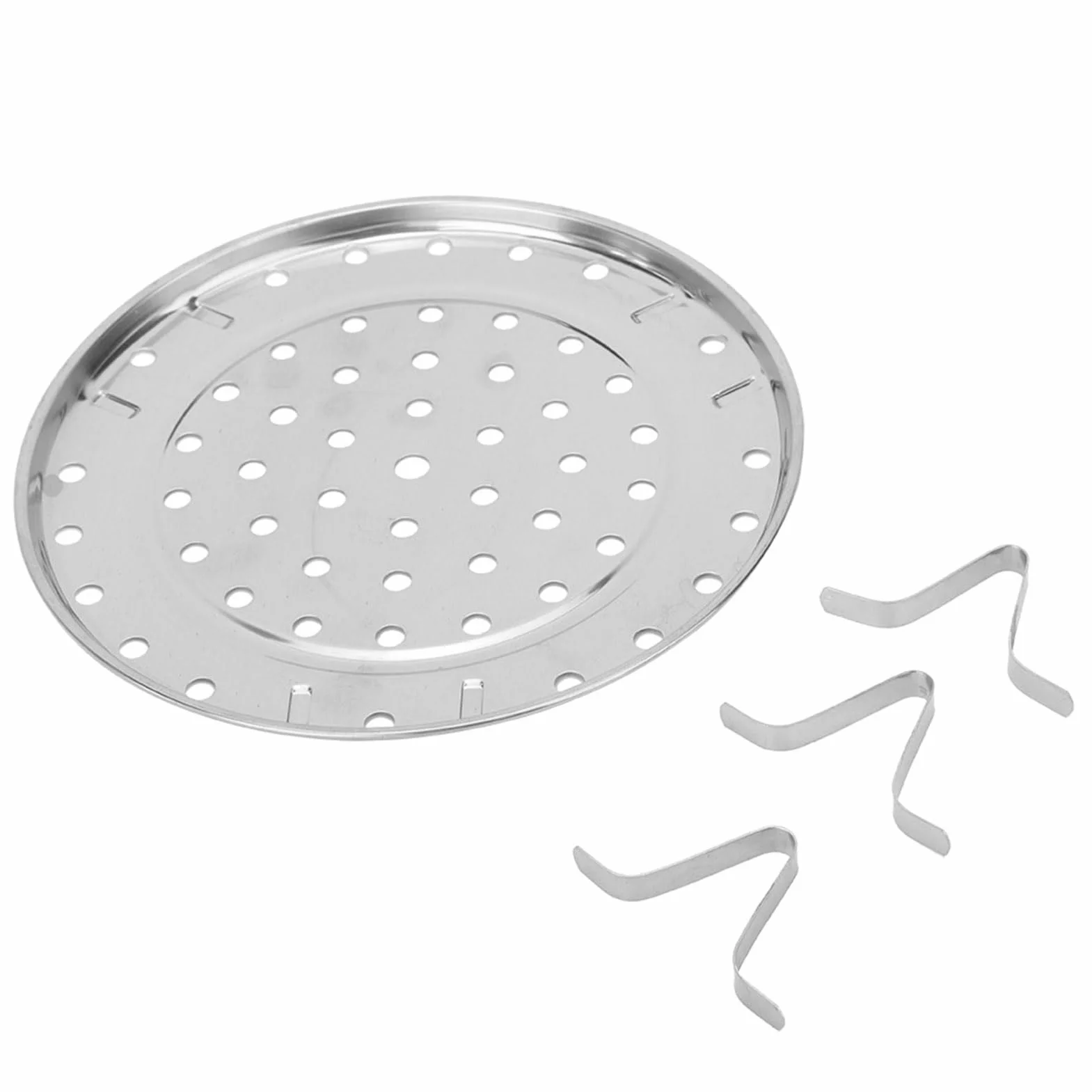 Stojak do Gotowania na Parze ze Stali Nierdzewnej z łatwą do Czyszczenia tacą do Gotowania na Parze do Szybkowaru i Garnka (Średnia średnica 24 cm)