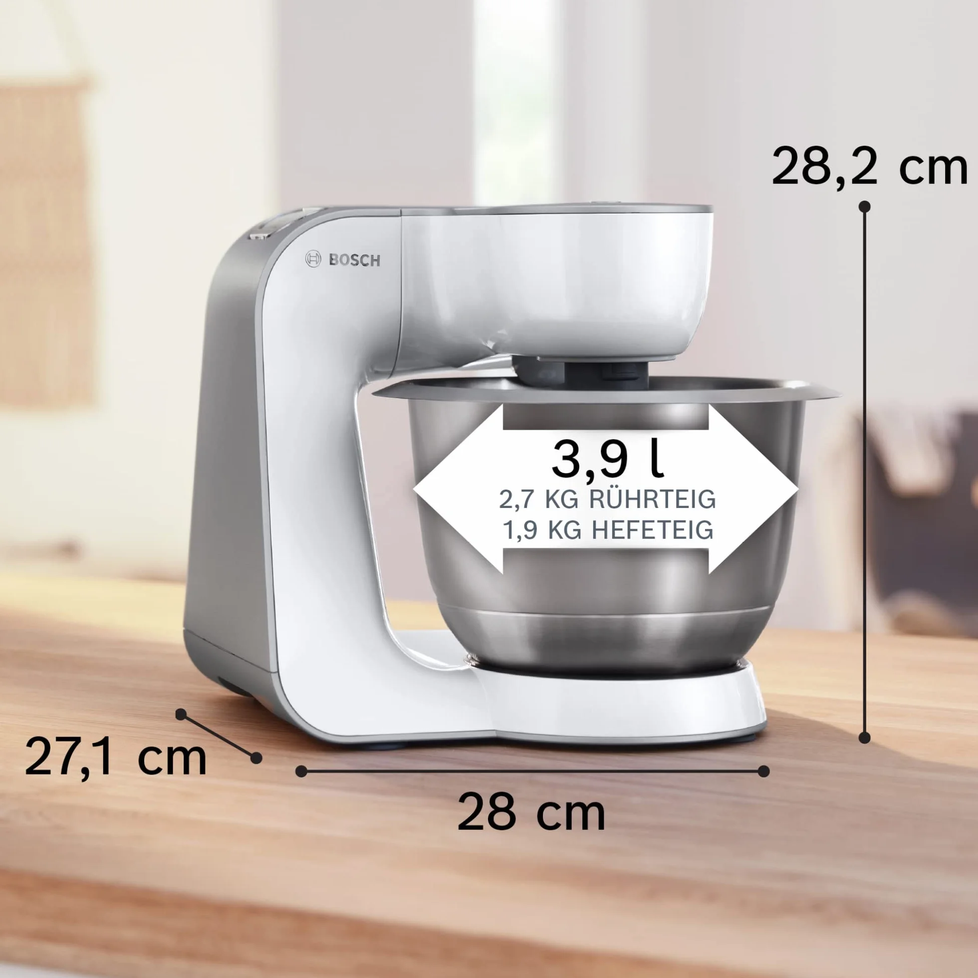 Bosch Robot kuchenny Serie 4 MUM58W20, 1000 W, misa stalowa 3,9 l, wielofunkcyjny zestaw akcesoriów