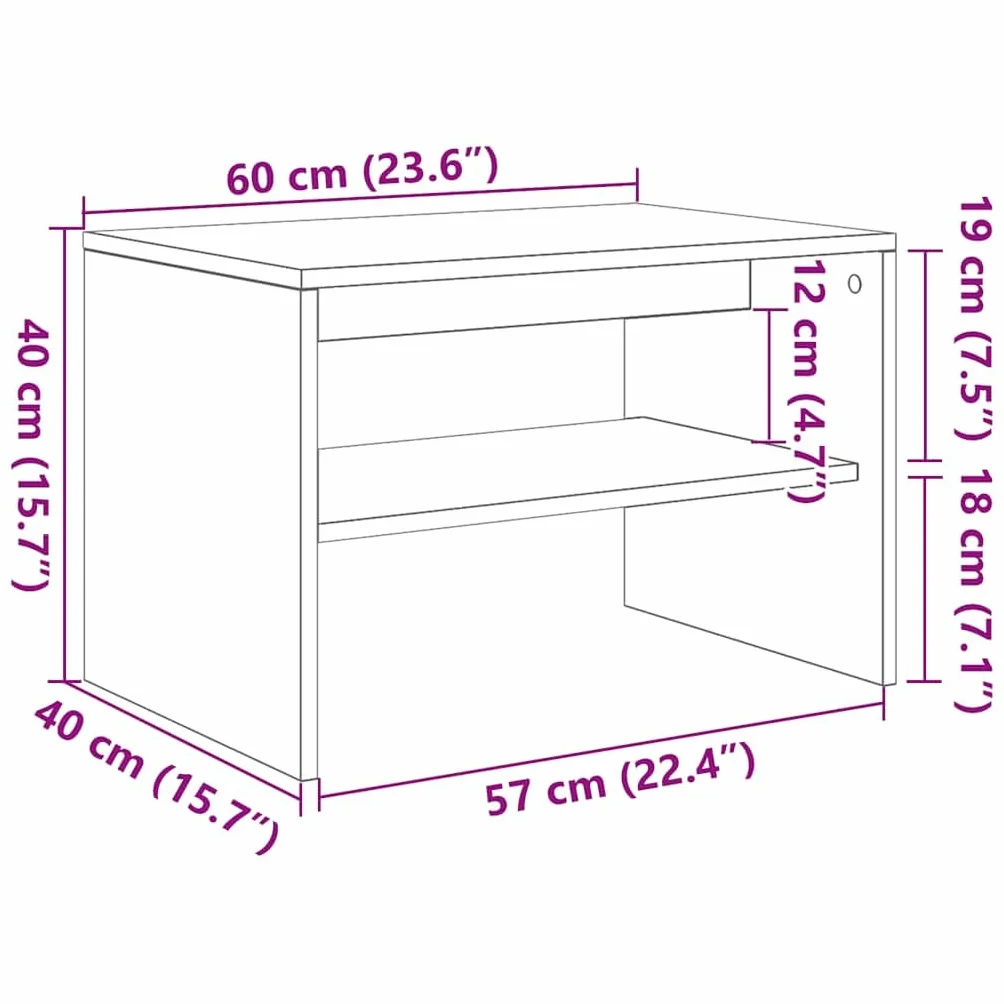vidaXL Szafka RTV Artisan Oak 60x40x40 cm Drewno klejone, szafka pod TV, konsola pod TV, ława pod TV, szafka pod TV, szafka pod sprzęt multimedialny