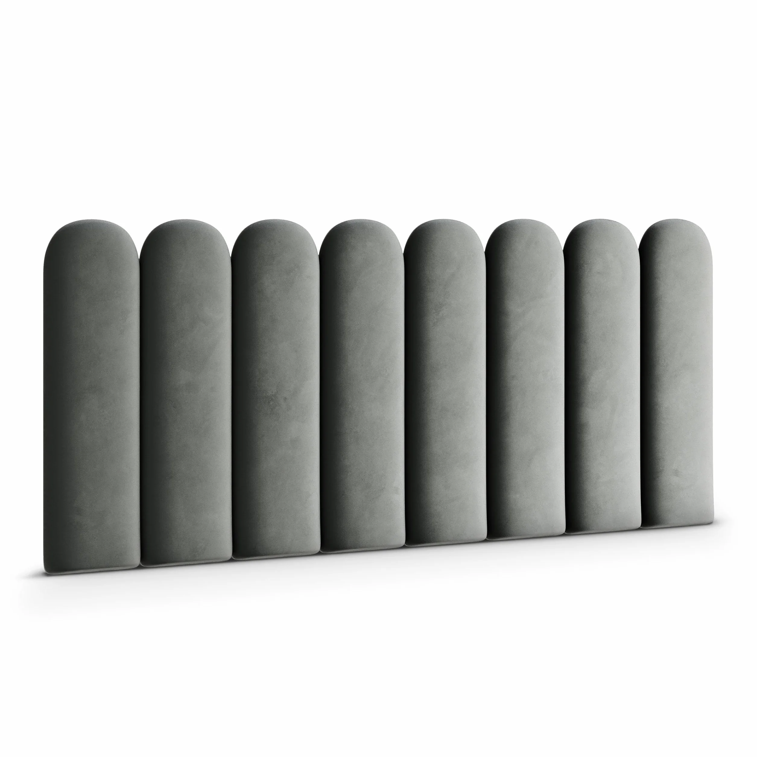 Muralo Aksamitna poduszka ścienna panel tapicerowany 30 cm x 80 cm szara