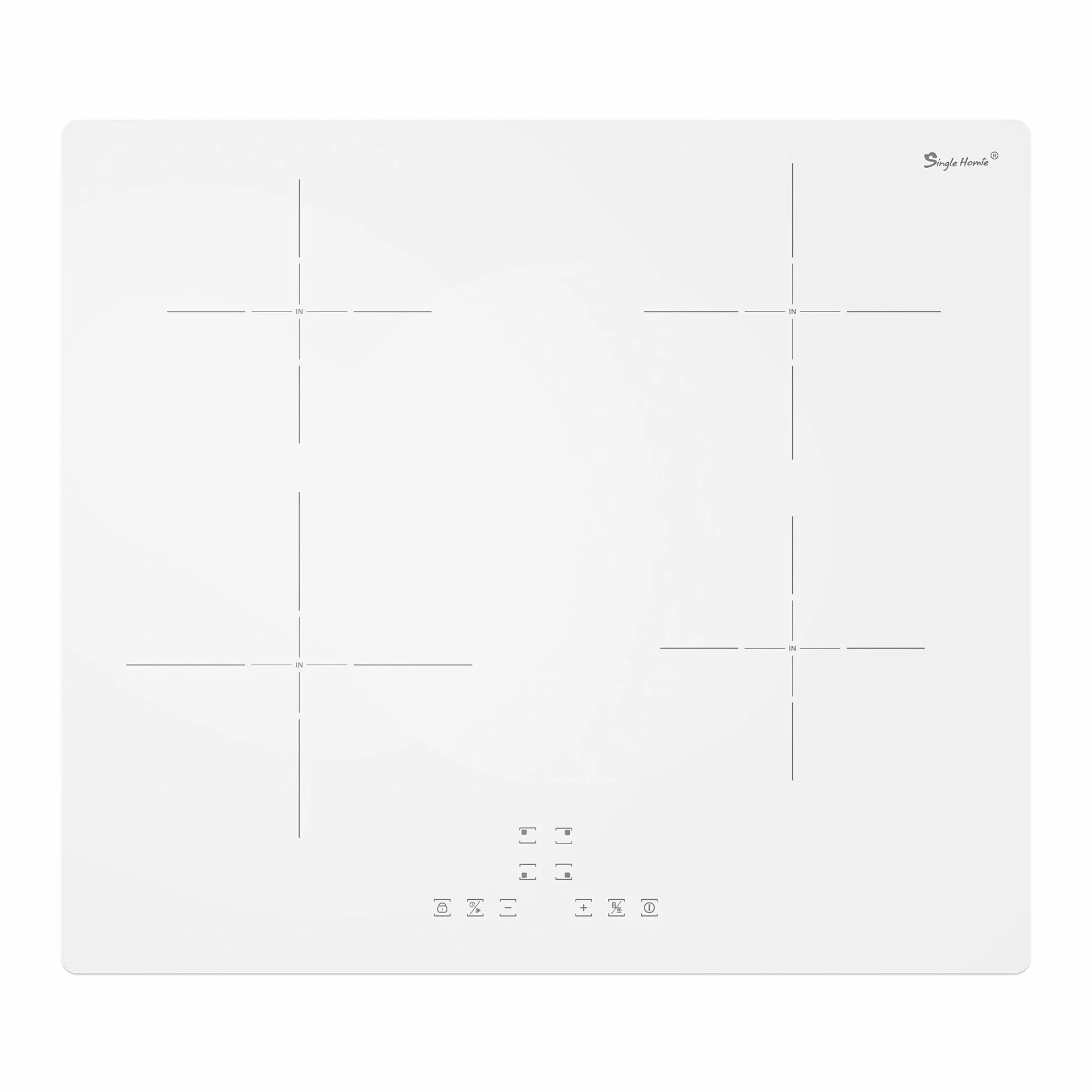 Płyta indukcyjna 60 cm, 4 płyty, delikatne białe szkło, płyta indukcyjna z funkcją Boost, 9 poziomów mocy i timer 1-99 min, automatyczne zabezpieczenie przed wyłączeniem, zabezpieczenie przed dziećmi,