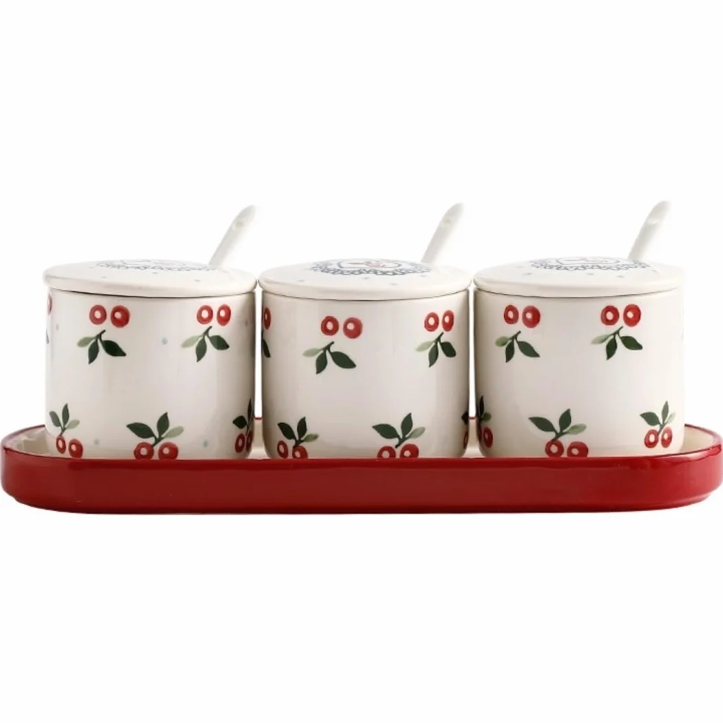 CMBSSTFC Słoiki na przyprawy, pojemnik na sól do kuchni, zestaw ceramicznych misek na cukier Kuchenne słoiczki na przyprawy Pojemnik na cukier Sól cukrowa Przyprawy Przyprawy Słoiki na przyprawy