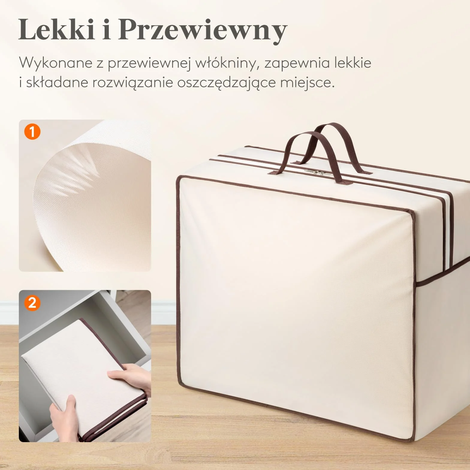 Lifewit 75L Torba do przechowywania z wzmocnionymi uchwytami, 3 sztuki odzieży, oddychająca, XXL przechowywanie kołder z 2 zasuwakami, przechowywanie poduszek, pościeli i koców
