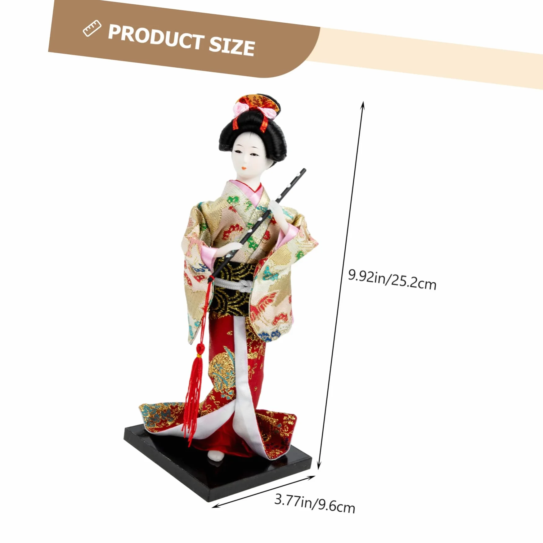 Amosfun Biuro do modeli, styl samurajski, figurka, lalka, biurko, mały przedmiot kolekcjonerski, gejsza, japońska orientalna ozdoba Kokeshi, restauracja, biurko, nowy stół, kimono rok