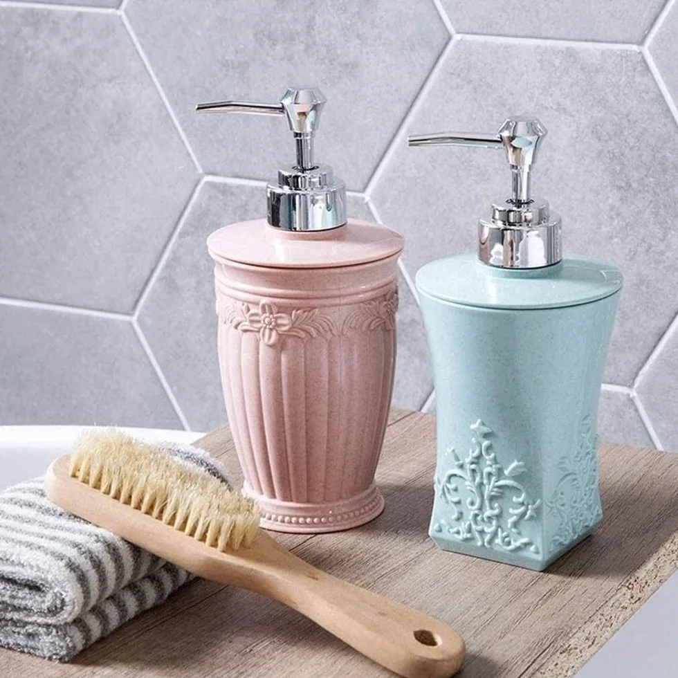 Dozownik do Mydła 13,5 OZ Plastikowa Butelka Z Pompką Do Mydła Wielokrotnego Napełniania Do Mydła W Płynie, Szamponu, Zlewozmywaka Do Mycia Ciała Dozownik Mydła Dozownik Balsamu (Color : Pink, Size
