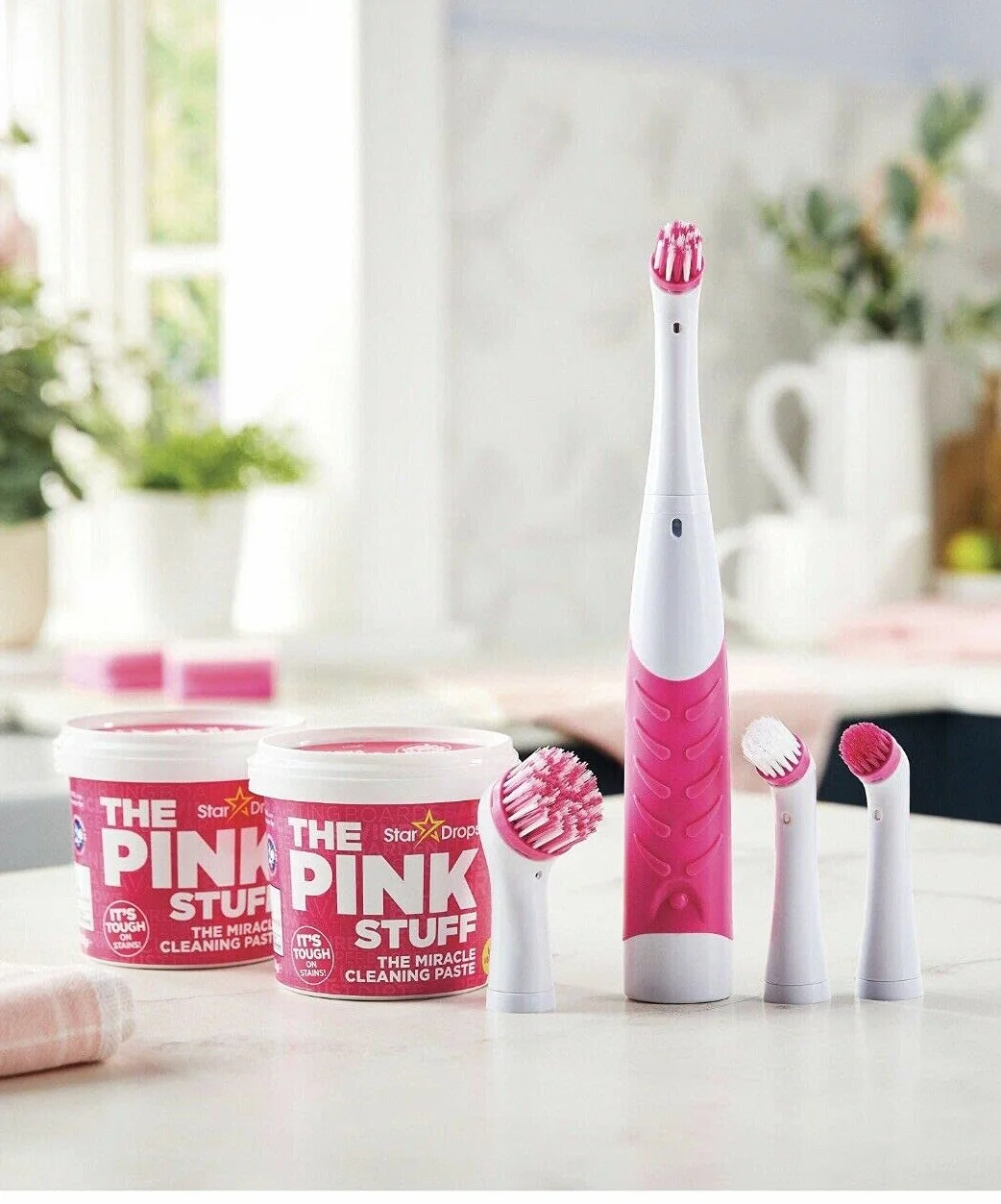 Har London Fashion Star Drops The Pink Stuff Cudowny zestaw czyszczący 2 pasty i szczotka elektryczna 4 głowice