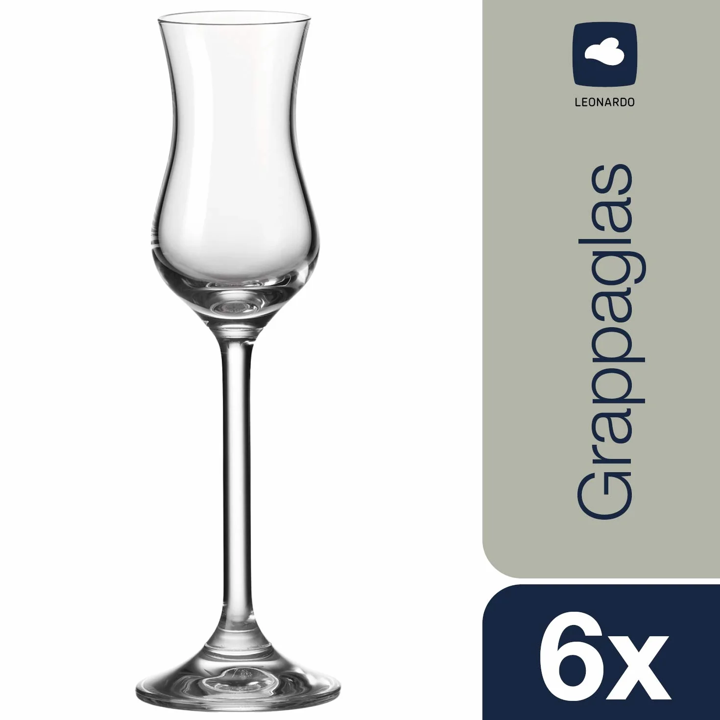 LEONARDO HOME Daily, wytrzymałe kieliszki do wódki Grappa, zestaw kieliszków o pojemności 100 ml, 6-częściowy, 6 sztuk (1 opakowanie), 6 sztuk