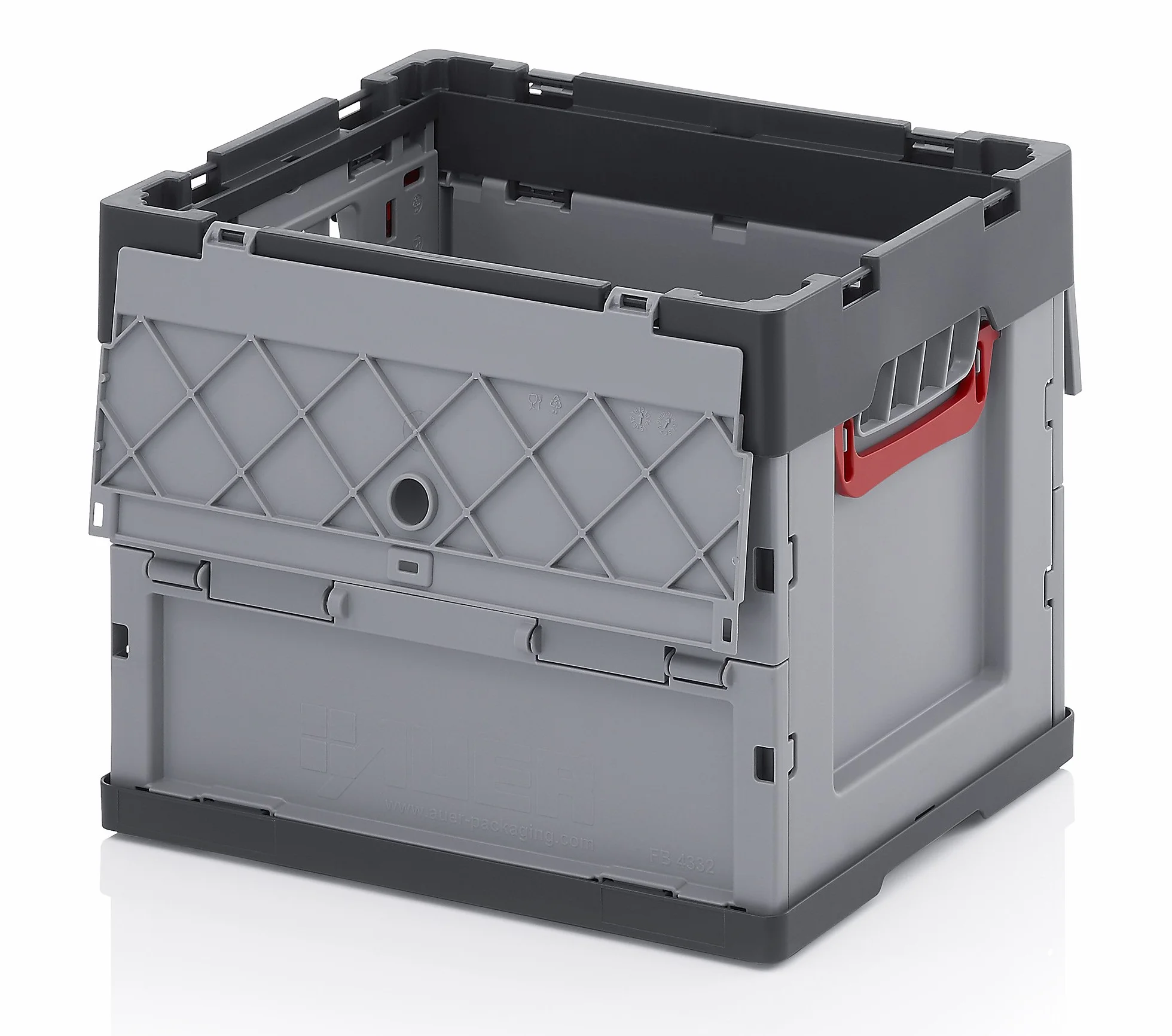 Auer Packaging 2 x profesjonalne składane pudełko 40 x 30 x 32 z pokrywą z calówką * zestaw 2 szt
