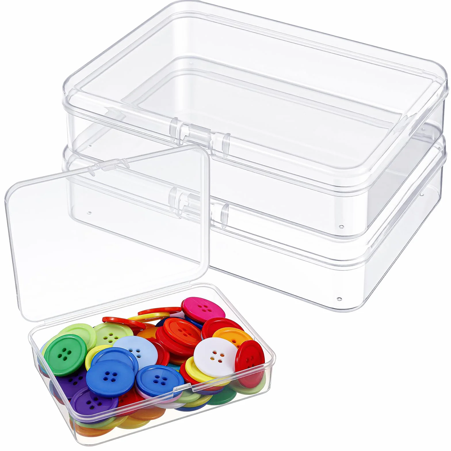 Plastikowe pojemniki do przechowywania z pokrywkami 10x8x3 cm