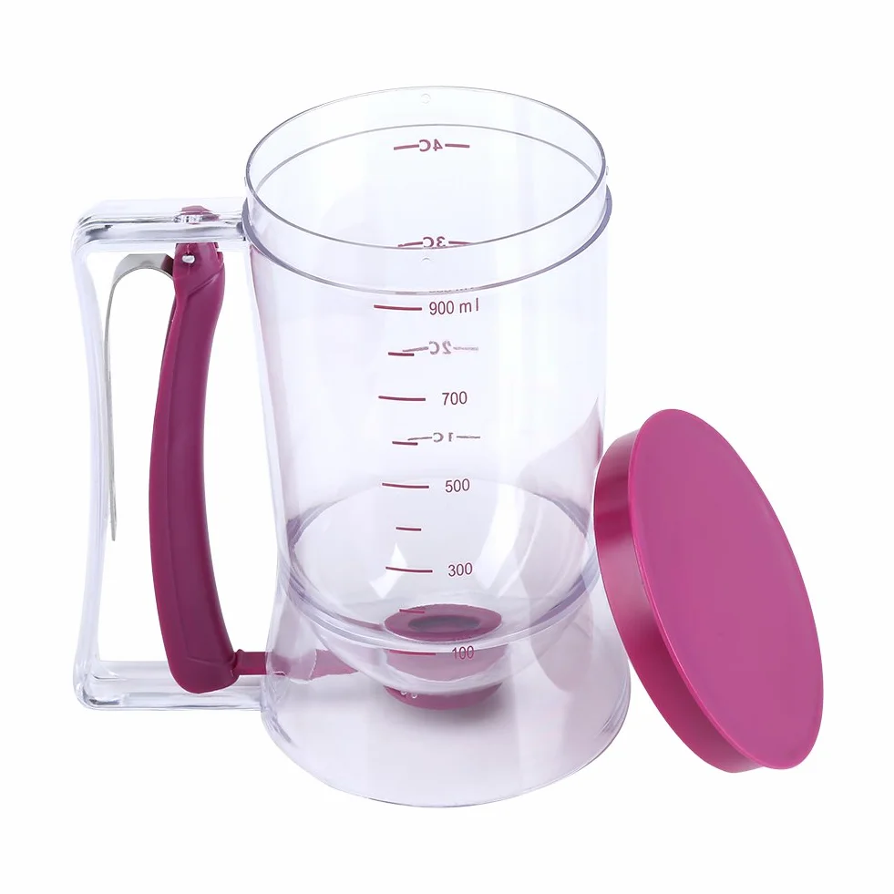 900ML Cupcake ciasto naleśnikowe dozownik ręczny Mix dzbanek do ciasta miarka waflowa pomocnik do pieczenia muffinów narzędzie kuchenne do pieczenia