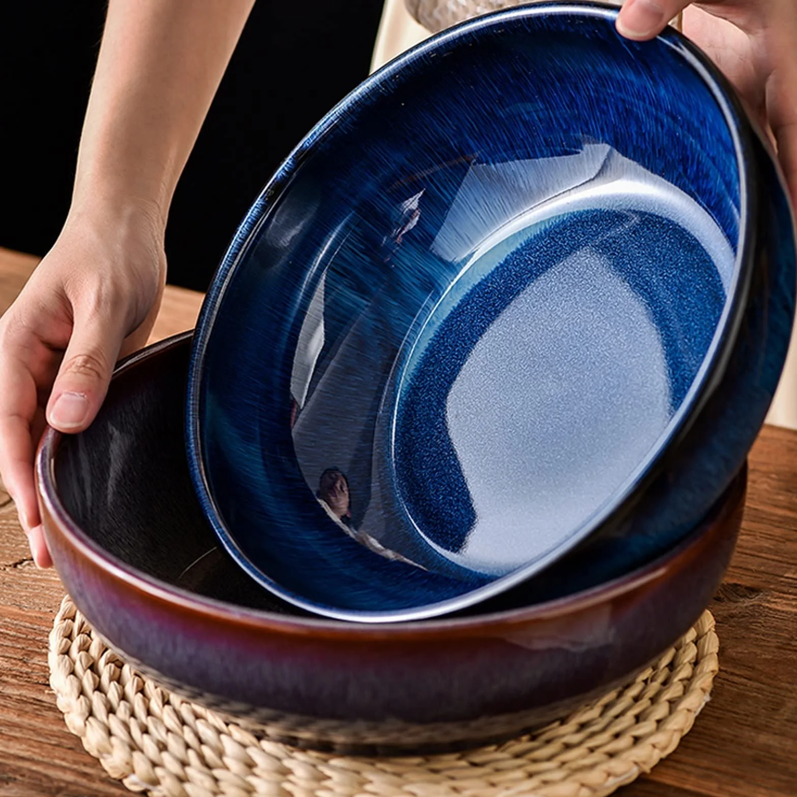Miski na sałatki Ceramiczne miski na zupę, miski na zupę sałatkową, ceramiczne miski do sałatek, miski na jęczmień kuchenny, miski deserowe miska na sałatkę(C)