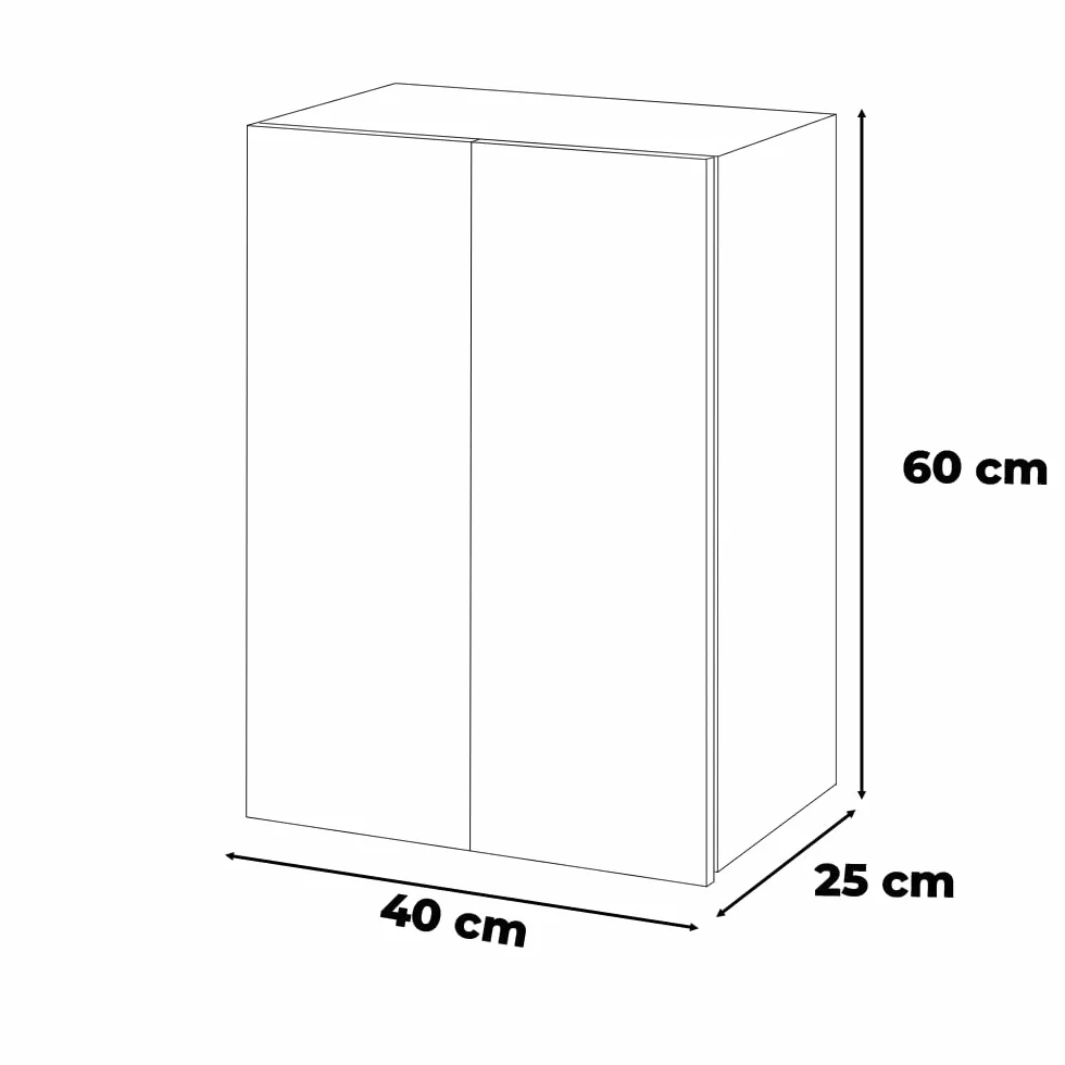 Szafka Łazienkowa Wisząca Wąska Nad Umywalkę 40cm Słupek Hugo Biały Połysk