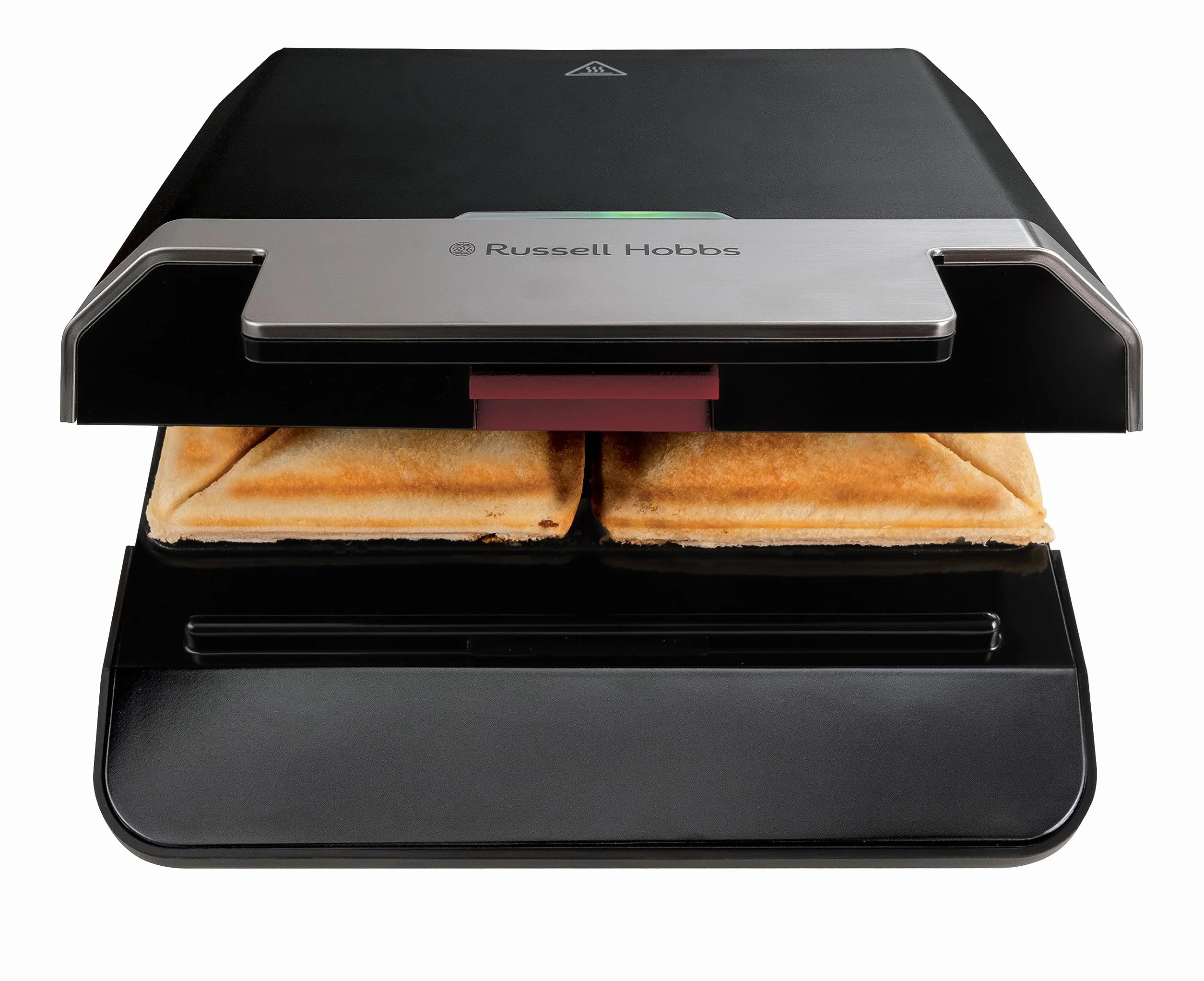 Russell Hobbs Opiekacz do kanapek, wytrzymałe nieprzywierające płyty, łatwy w czyszczeniu, szybkie nagrzewanie, bez BPA, przechowywanie w pionie, 750W, czarny, Creations Easy Clean, 26800-56