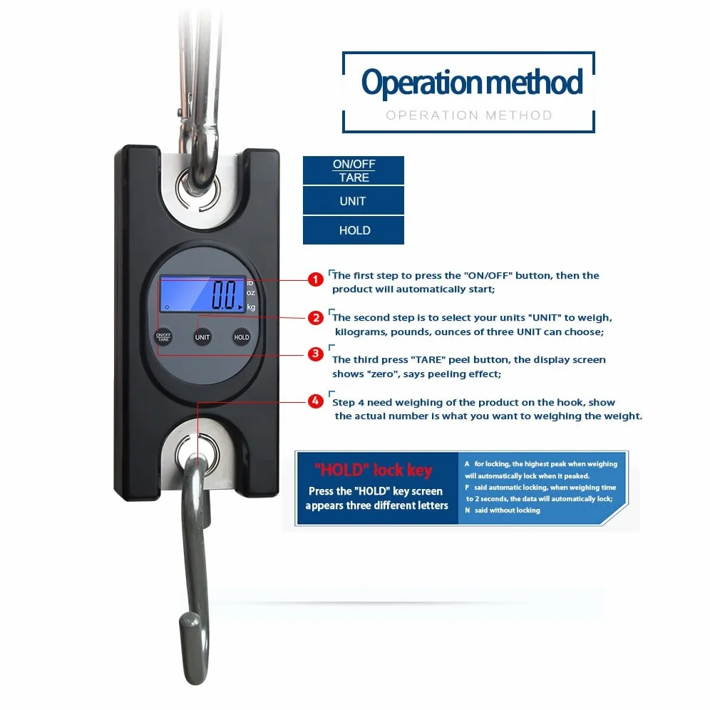 JFDBGU 300kg digital scale Hook hanging Crane Electronic Scales precision balance weight weighing bascula luggage scale
