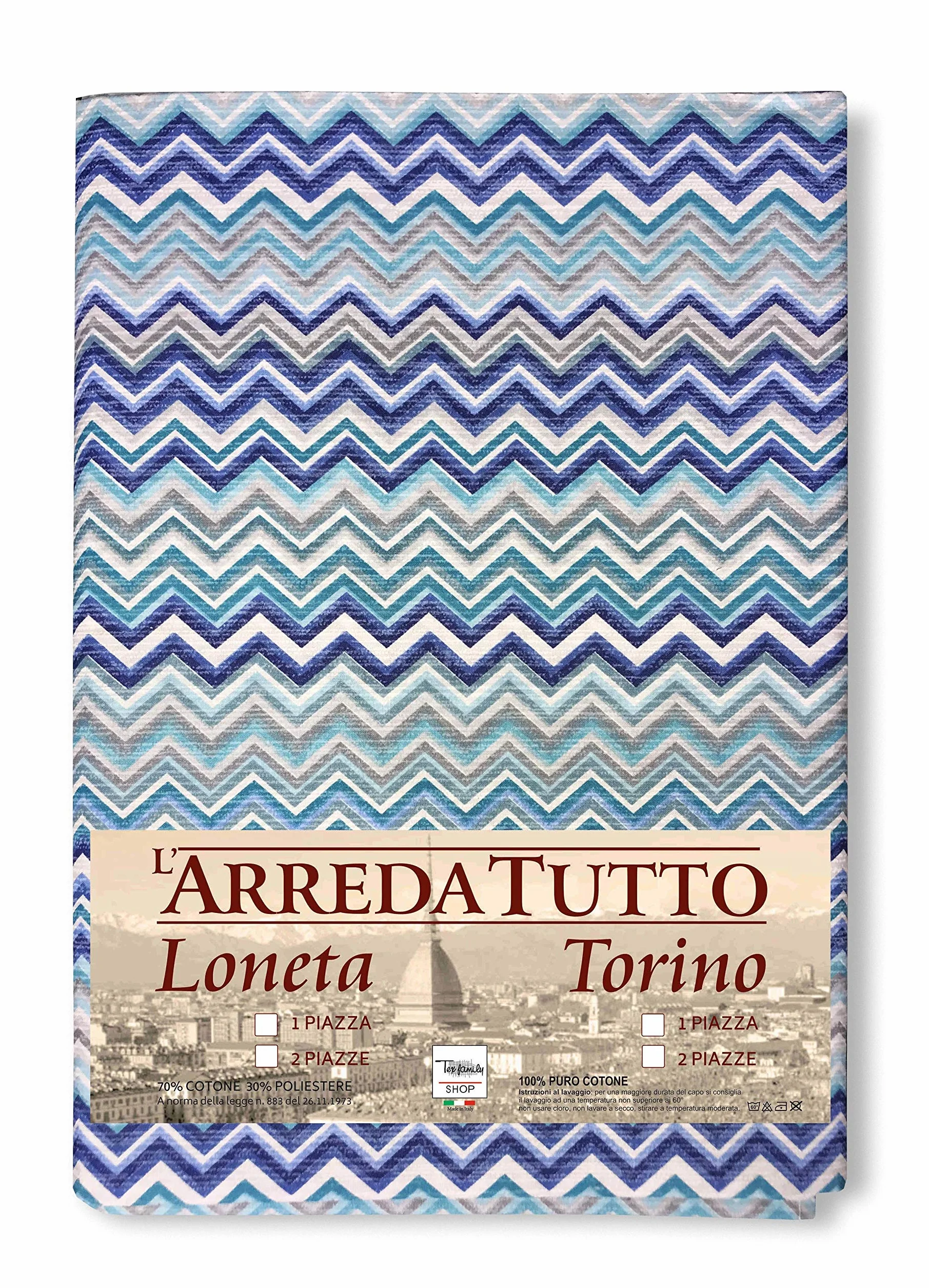 tex family Narzuta Gran Foulard narzuta na sofę materiał Messori niebieski (260 x 280)