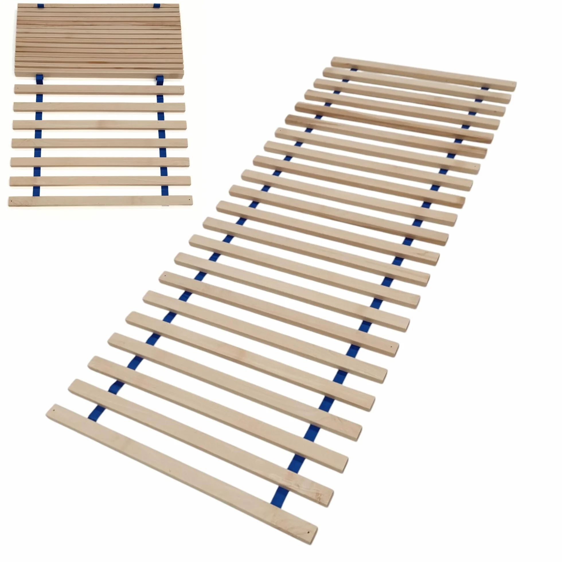 Rolowany Stelaż Listwowy 160x200 cm PREMIUM – 22 Listew z Litego Drewna Bukowego x2, Nośności do 170 kg na Stronę, Wytrzymały i Łatwy w Montażu, Wkręty w Zestawie