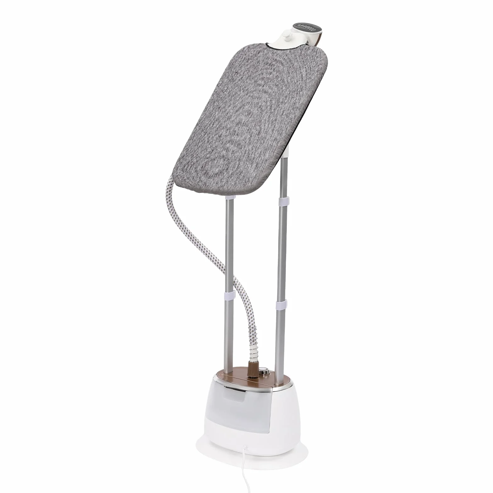 Prasownica parowa – 1800 W, 35 g/min, stała para. Dziesięciostopniowa regulacja, 1,6-litrowy zbiornik na wodę, łatwe odkamienianie poprzez płukanie, duża płyta parowa, biała, szara (ZG-MT01)