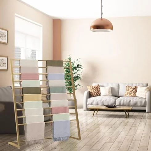 10-poziomowy metalowy stojak na szaliki – idealny uchwyt na szelki, hidżaby i akcesoria Fash, idealny do butików detalicznych i kolekcjonerów