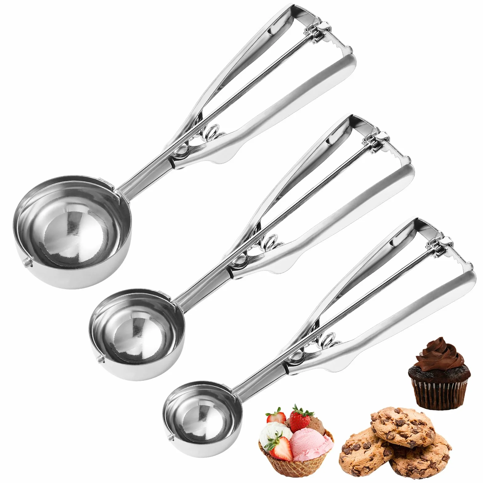 Zestaw łopatek do ciastek, 1 łyżka / 2 łyżki/3 łyżki, 3 szt., do pieczenia