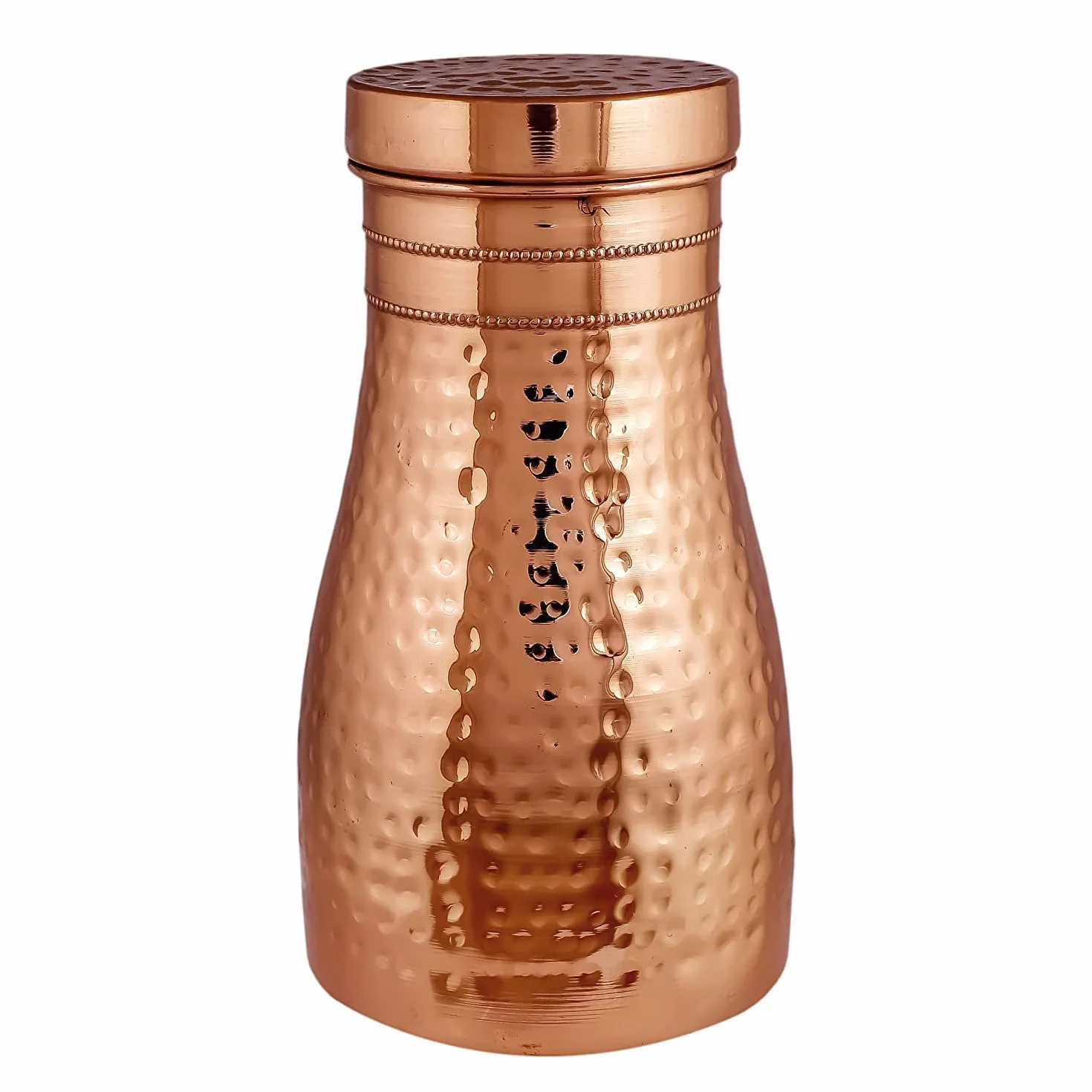 Designerska butelka na wodę z kubkiem i pokrywką, kuta powierzchnia, 950 ml, dzbanek, szklanka do sypialni, karafka na stolik nocny