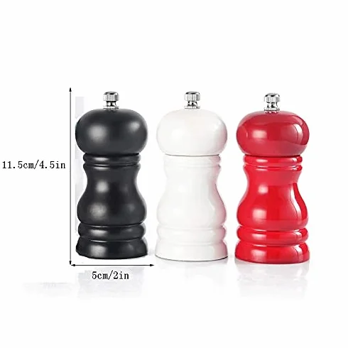 Młynek do pieprzu czarny młynek do pieprzu ręczny młynek do pieprzu regulowany grubościowy młynek 10 cm młynek do soli/pieprzu (kolor: Czarny)