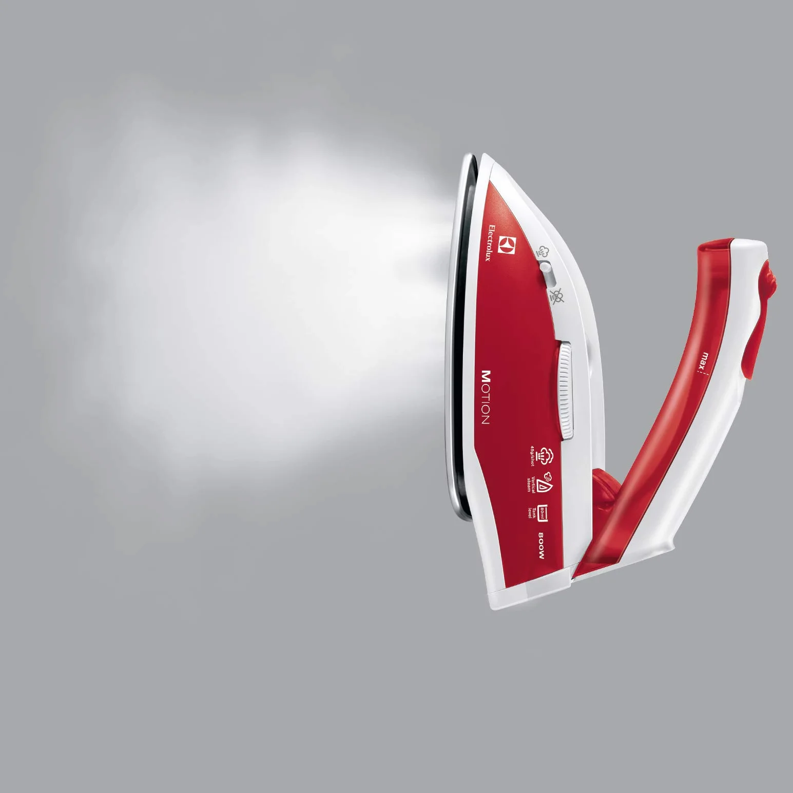 Electrolux Żelazko turystyczne 800 W, Zmienna i stała para wodna, Ergonomiczny składany uchwyt,Stopa żelazka ze stali nierdzewnej,45gr wyrzut pary,60 ml zbiornik na wodę,1,9 m przewód,EDBT800,Czerwony