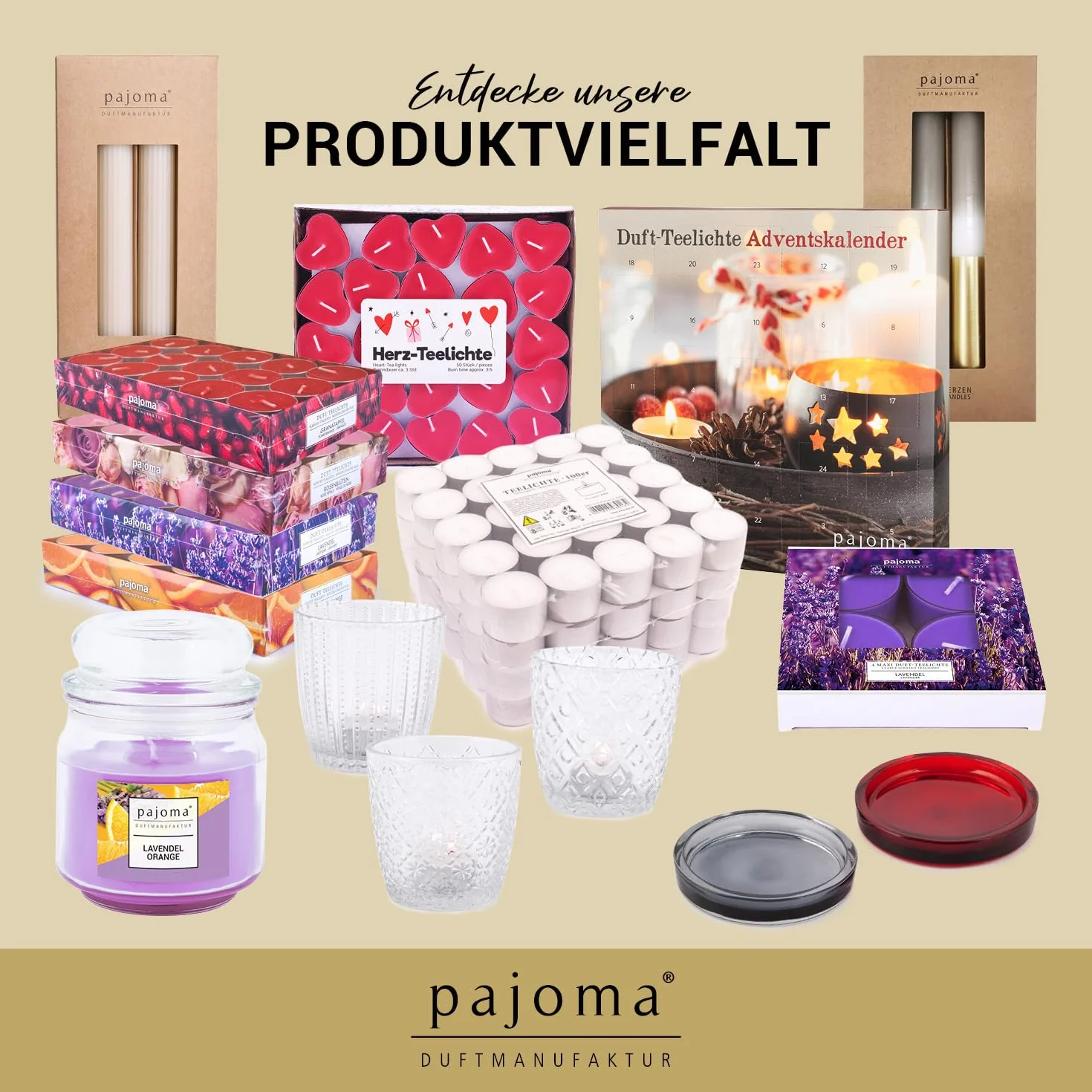 pajoma® Świece prętowe w kolorze kości słoniowej, wysokość 25 cm, Ø 2 cm, czas palenia ok. 7 godzin, wszechstronne jako świece stołowe, dekoracyjne, bożonarodzeniowe i na imprezy gastronomiczne (kość