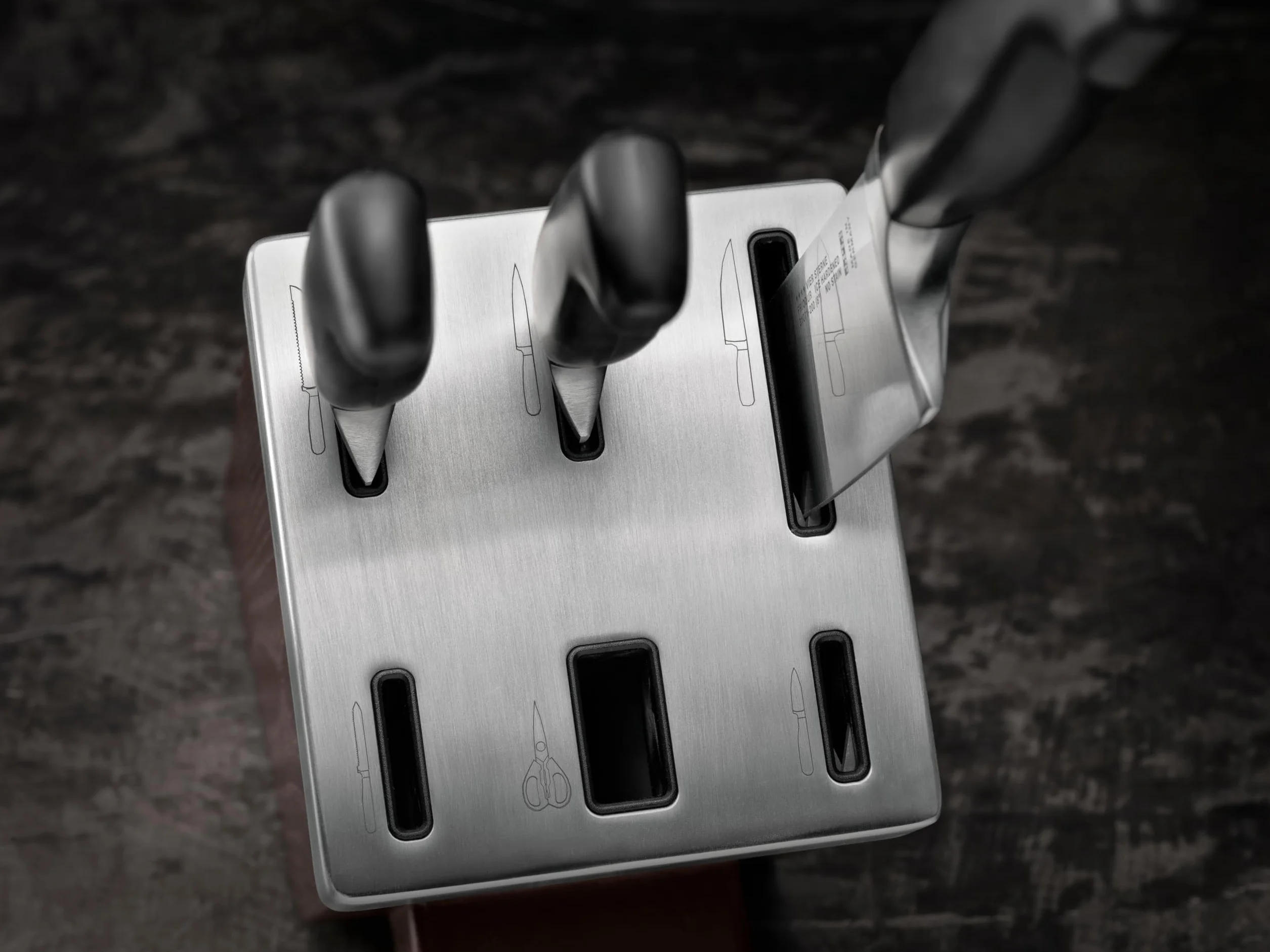 ZWILLING Selbstschärfender Messerblock, 7-tlg., Holzblock, Messer und Schere aus rostfreiem Spezialstahl/Kunststoff-Griff, Vier Sterne