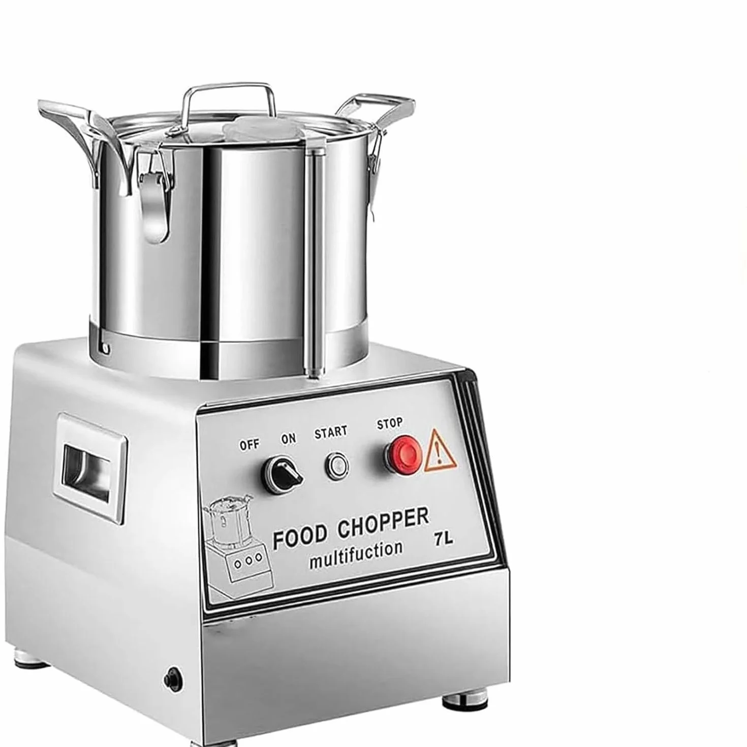 Robot kuchenny ze stali nierdzewnej, elektryczny rozdrabniacz do warzyw, mięsa i ziół, silnik 1400 W, wielofunkcyjny nóż kuchenny