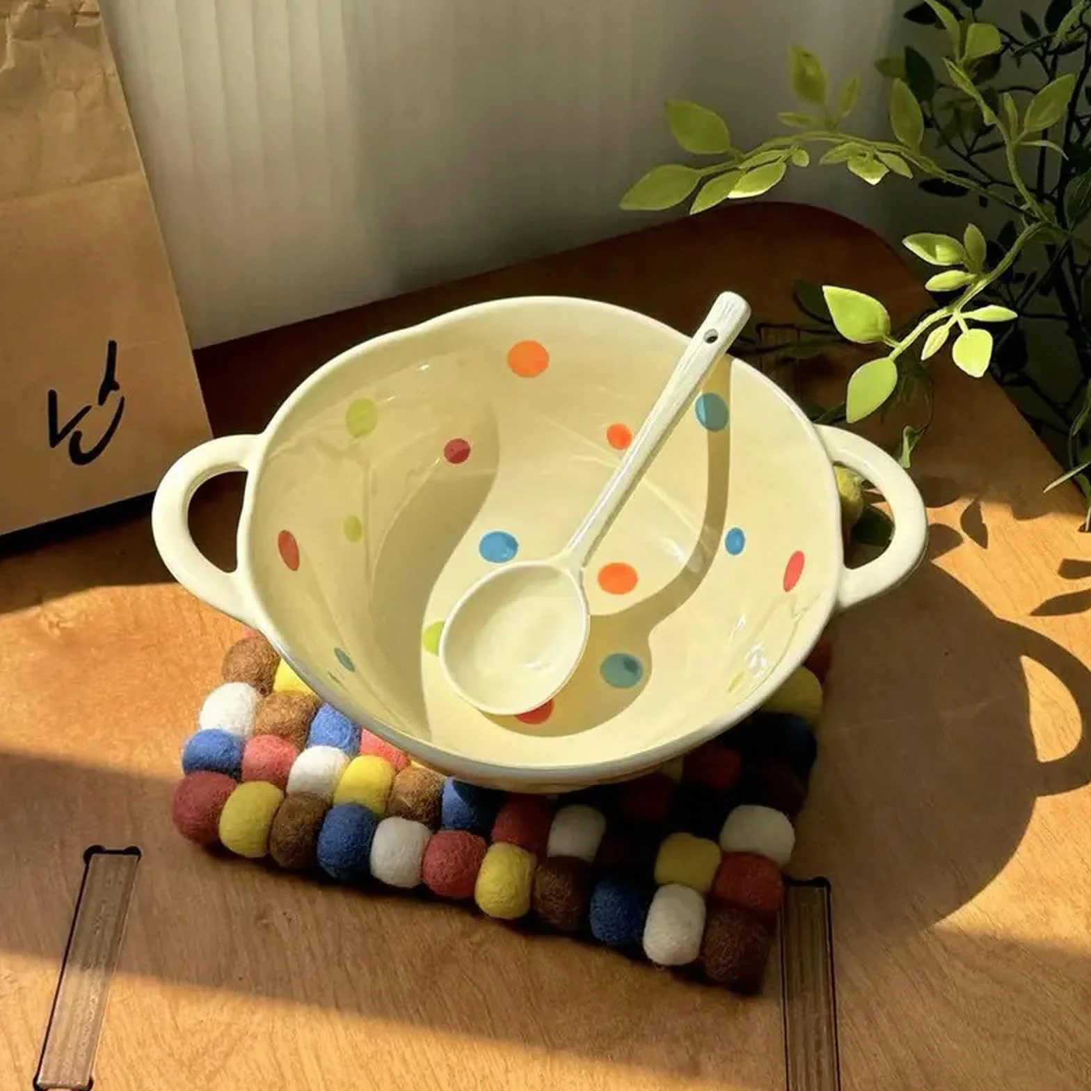 Ceramiczna kolorowa bąbelkowa podszkliwna kolorowa miska do zupy domowe wykwintne talerze wysokotemperaturowe - [2] 20 cm talerze