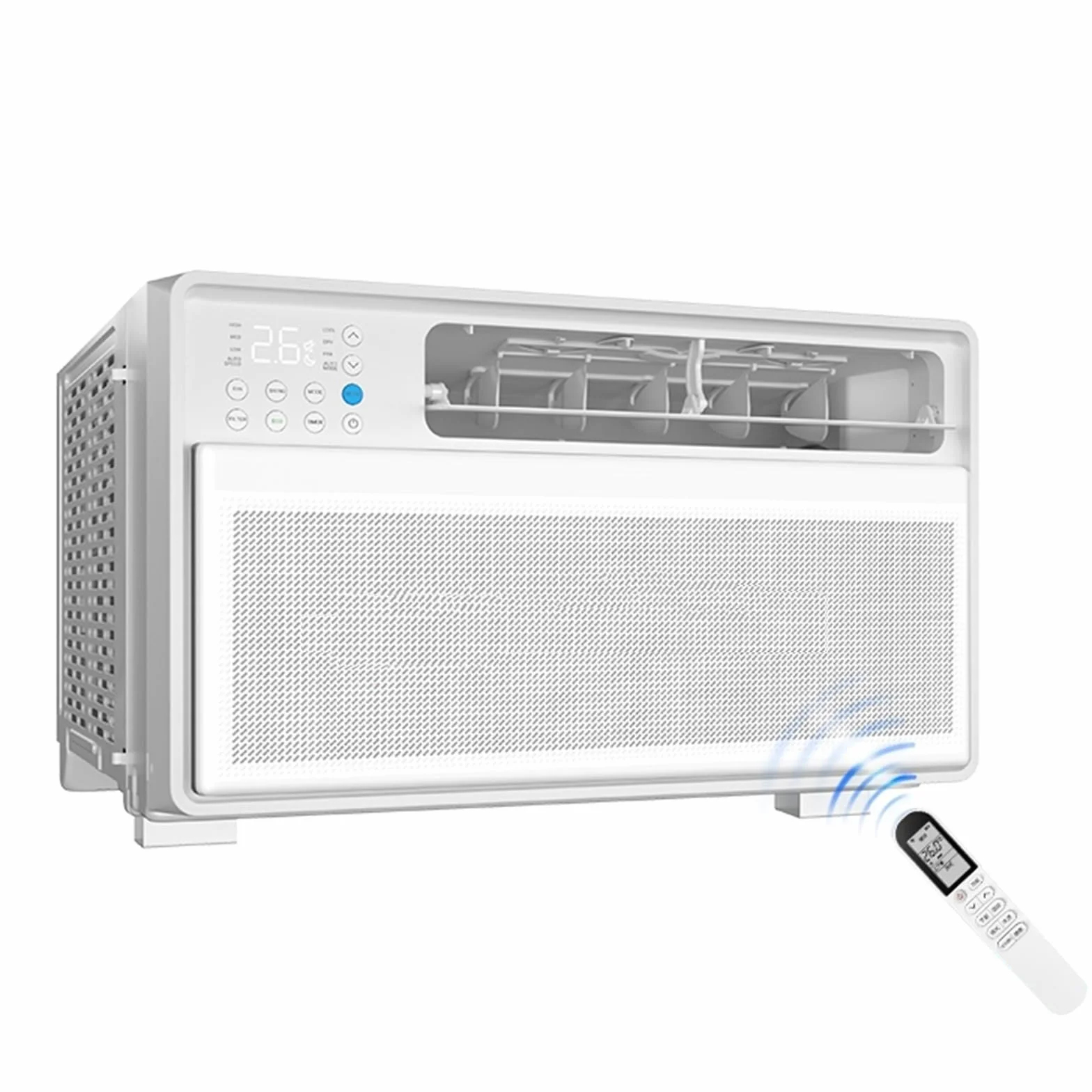 Klimatyzator Okienny, Energooszczędny Klimatyzator Inwerterowy, Klimatyzator Okienny Z Pilotem I Regulowanym Termostatem, Chłodzi do 20m², Synchronizacja 24-godzinna, Wyświetlacz Cyfrowy, Cicha Praca