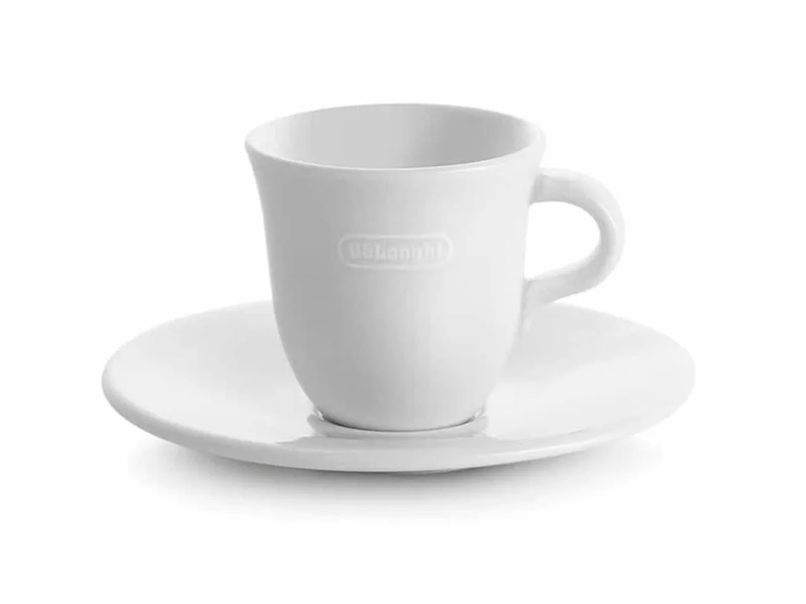 De'Longhi DLSC308 porcelanowy kubek do espresso i spodek, zestaw 2 szt