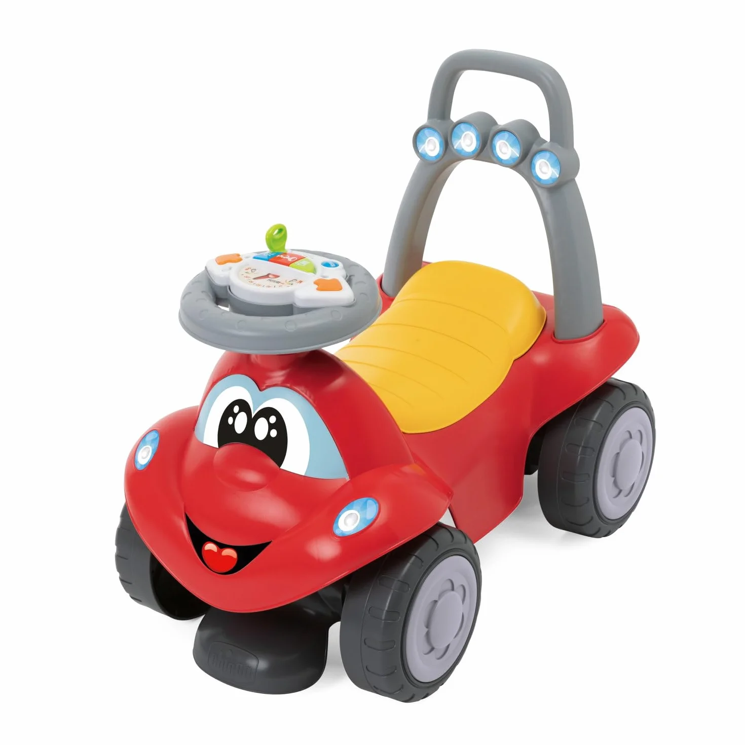 Chicco Jeździk Billy Quattro, Jeździk dla Dzieci, 4 w 1 Tryby Zabawy, Funkcja Kołysania, Elektroniczny Moduł Kierownicy ze Światłami i Dźwiękami, 9-36 miesięcy