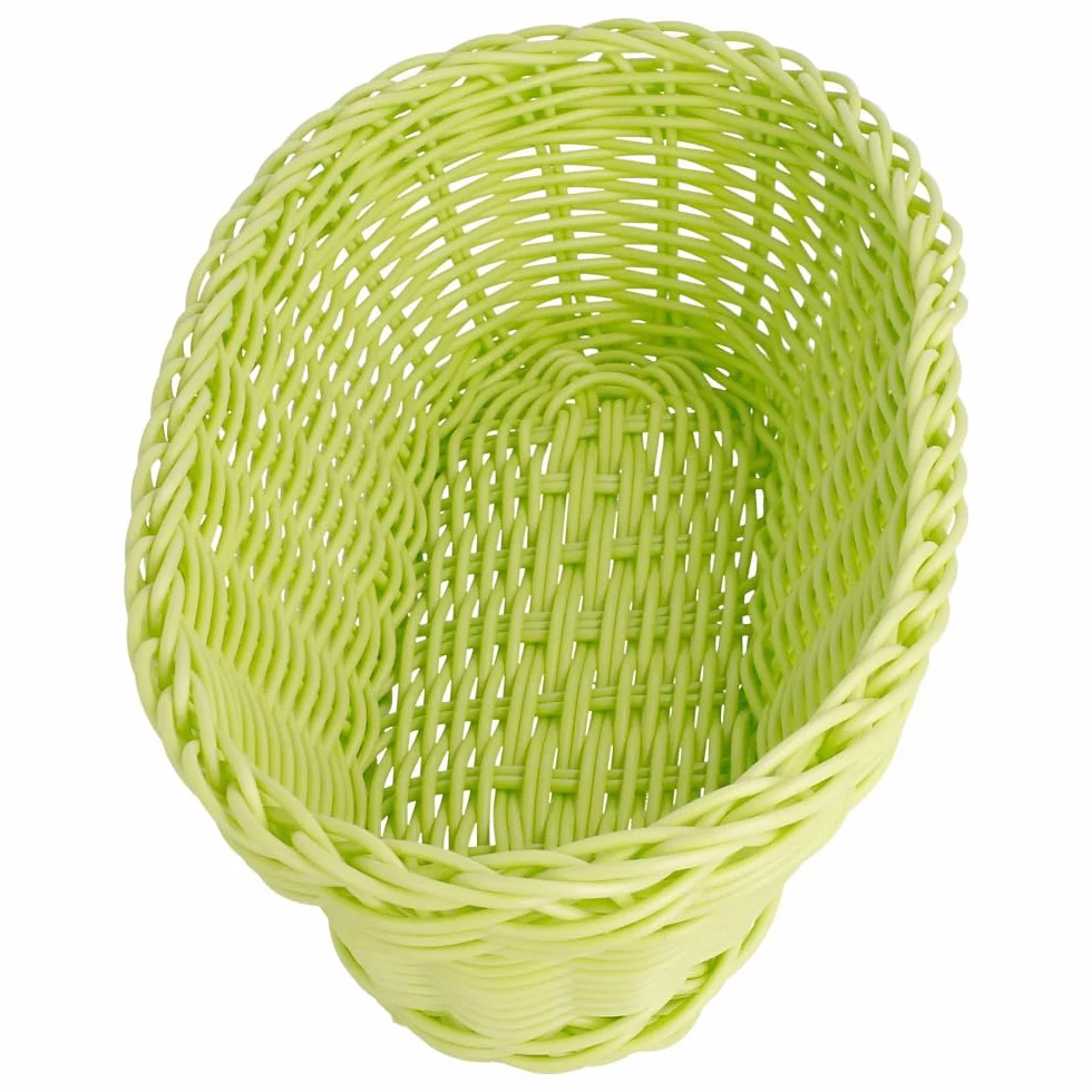 Garcia de Pou Wydłużone kosze imitacja wikliny, PP, Aniseed Green, 23 x 9 x 8 cm