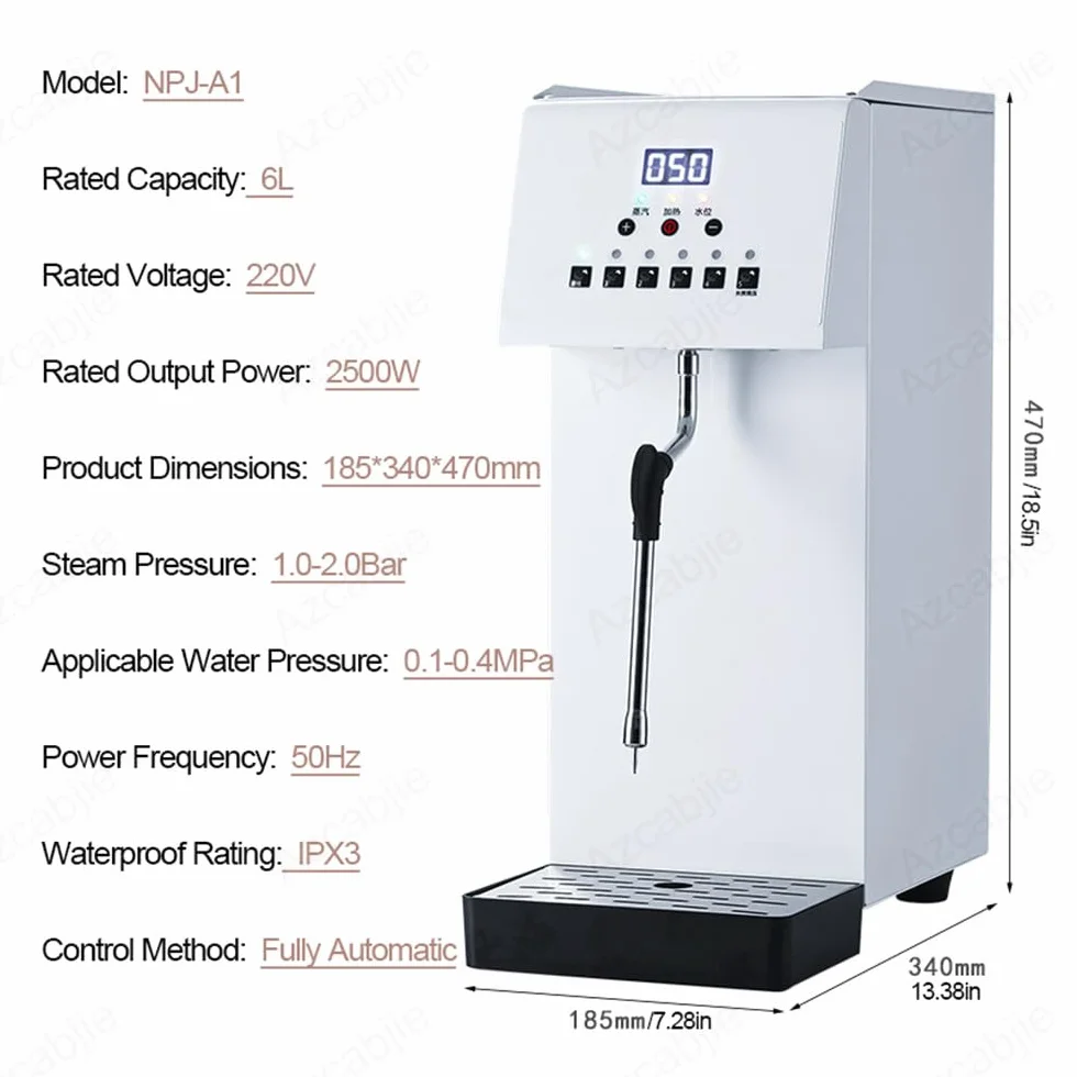 Profesjonalny Spieniacz Do Mleka, Automatyczny Ekspres Do Cappuccino O Pojemności 2500 W, Spieniacz Do Mleka O Pojemności 6 L, Spryskiwacz 360° Do Espresso, Herbaty, Deserów I Batonów