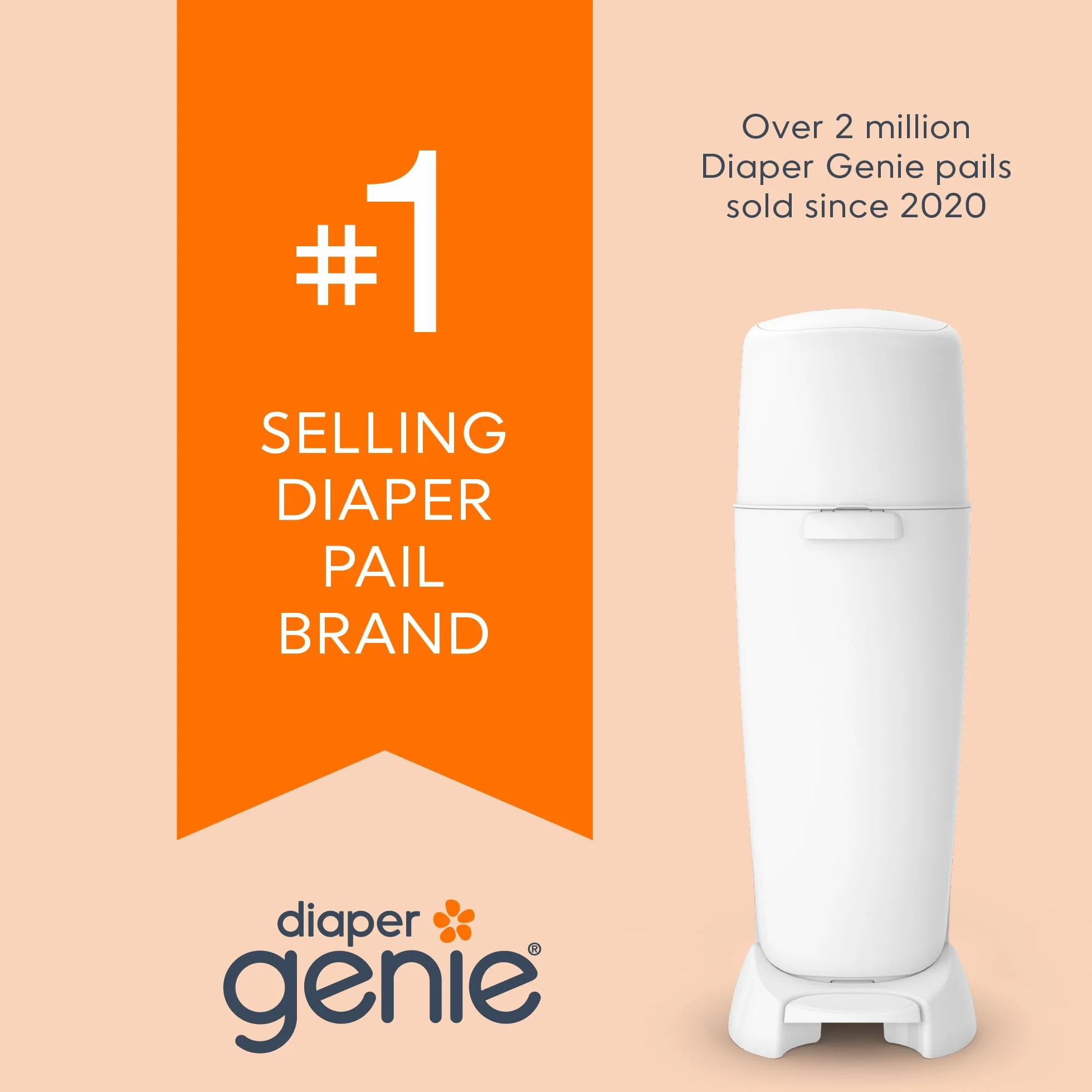 Diaper Genie Wkłady do torebek, 270 szt. (3 sztuki) czysty zapach prania, wkłady do wiader na pieluchy z maksymalną blokadą zapachu, pomieści do 810 pieluch dla noworodków