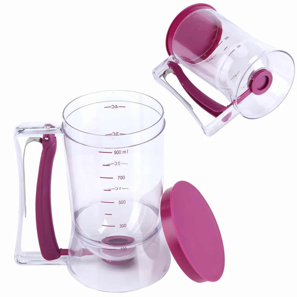 900ML Cupcake ciasto naleśnikowe dozownik ręczny Mix dzbanek do ciasta miarka waflowa pomocnik do pieczenia muffinów narzędzie kuchenne do pieczenia