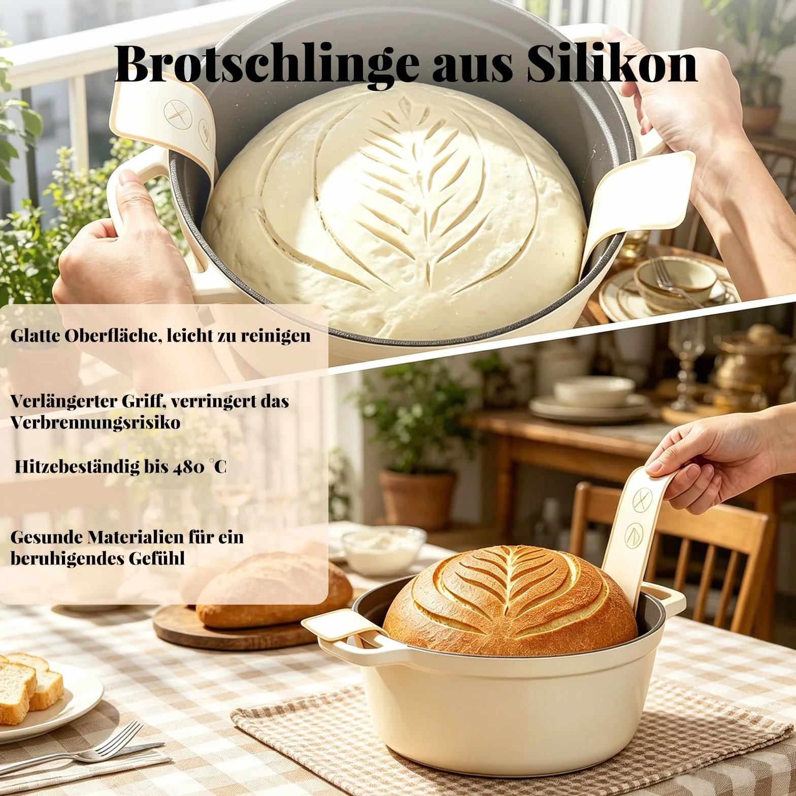 Zestaw Startowy do Zakwasu z 2 Koszami do Wyrastania z Naturalnego Rattanu (25cm Owalny & 23cm Okrągły) Kompletne Akcesoria do Pieczenia Chleba